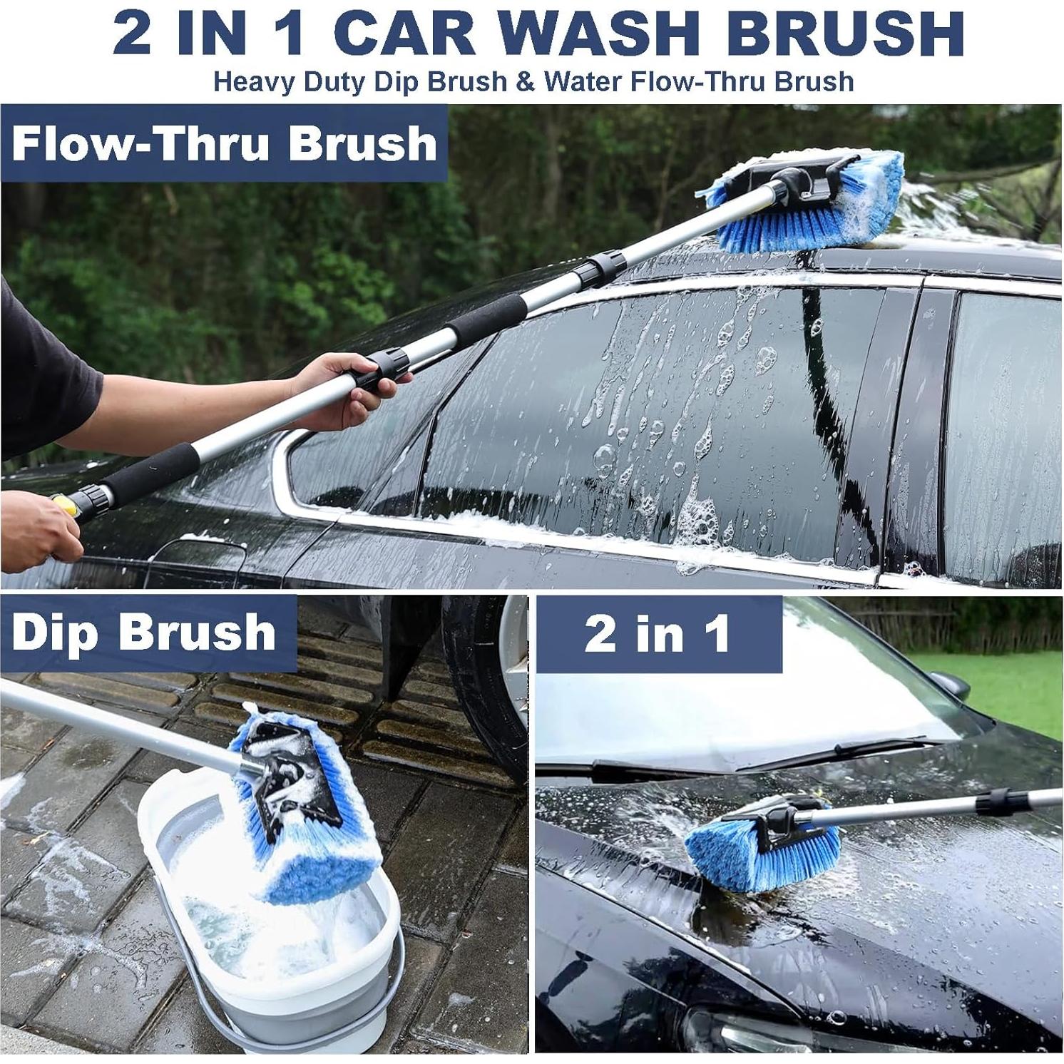 Cepillo de Lavado de Autos NAVAPAL 54" Mango Extensible Azul