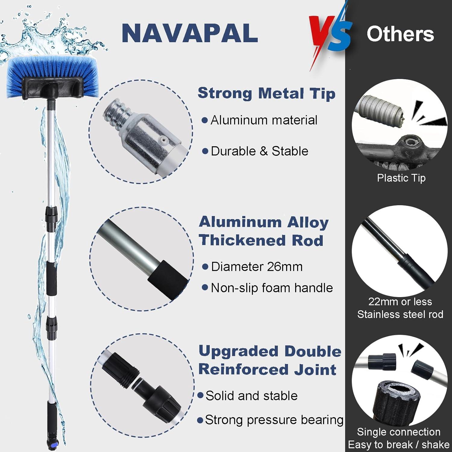 Cepillo de Lavado de Autos NAVAPAL 54" Mango Extensible Azul