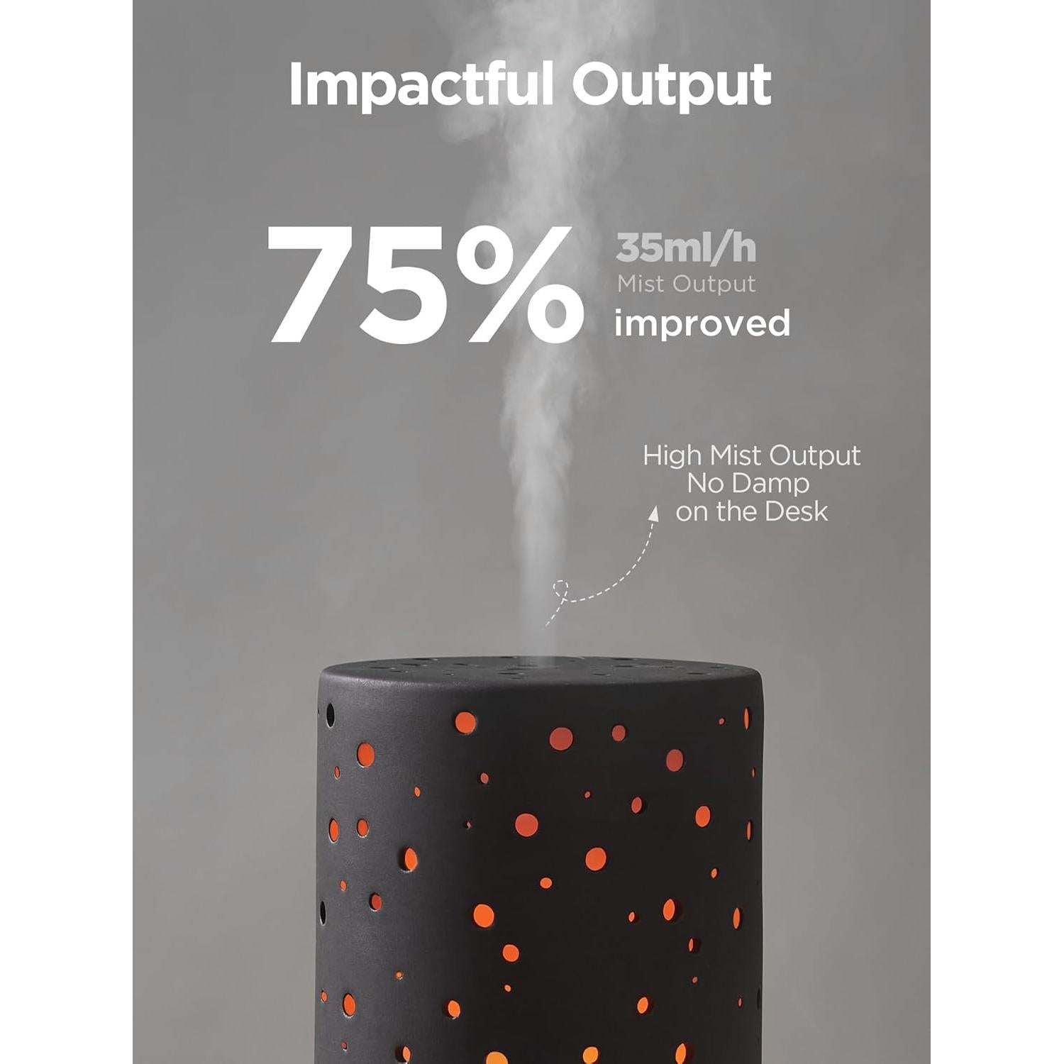 Difusor de Aceite Esencial InnoGear AD15-BR 150ml Cerámica Negra