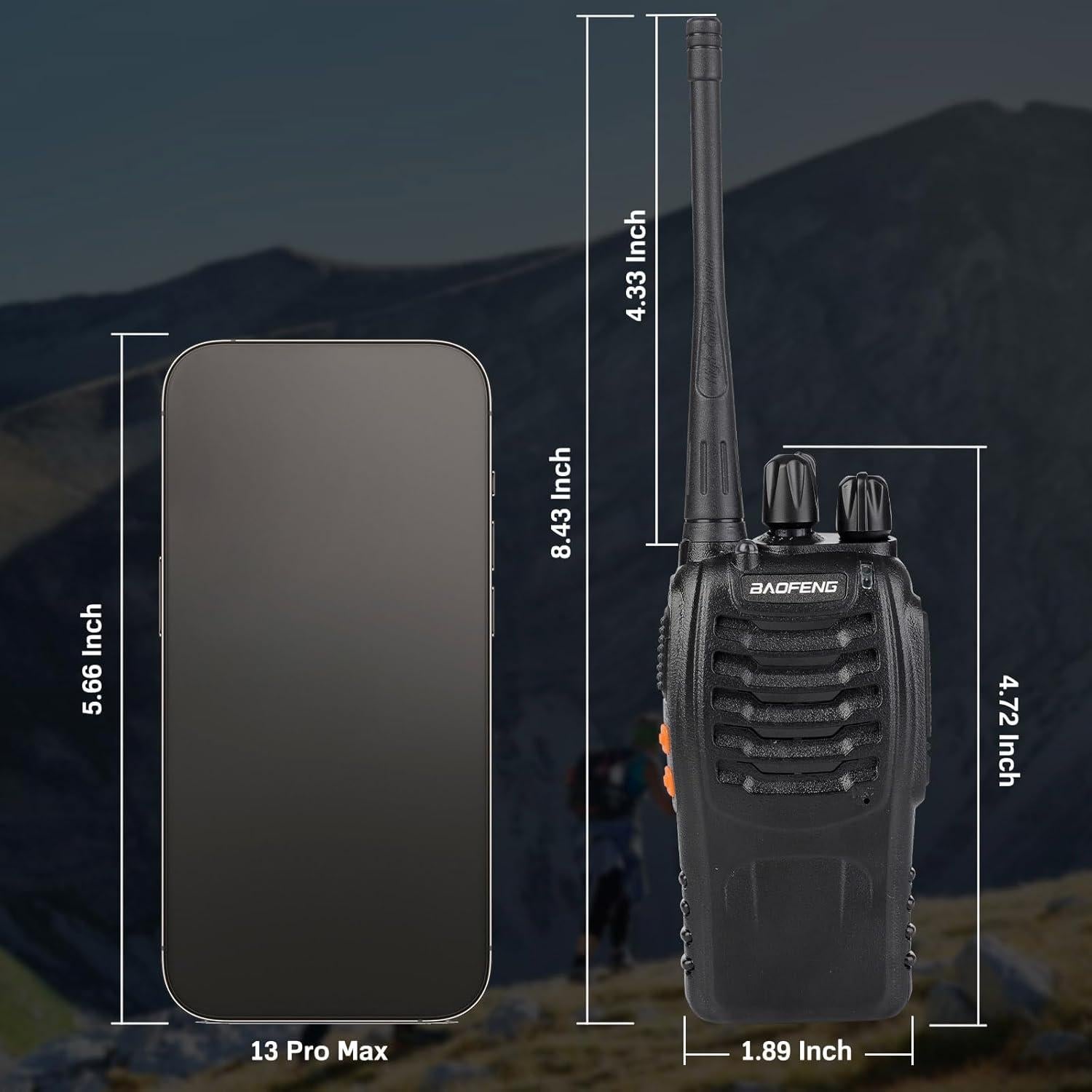 Walkie Talkies Baofeng 888S 4 Pack con Auriculares