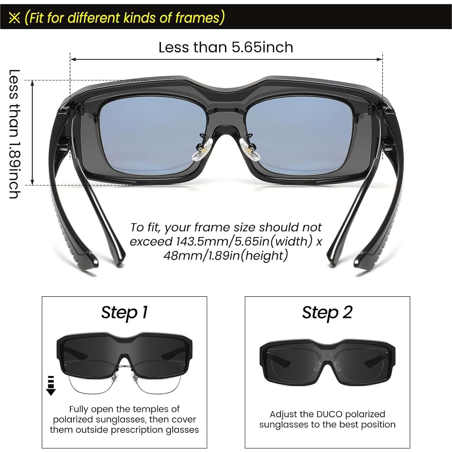 Gafas de sol polarizadas DUCO para hombres y mujeres - Ajuste deportivo