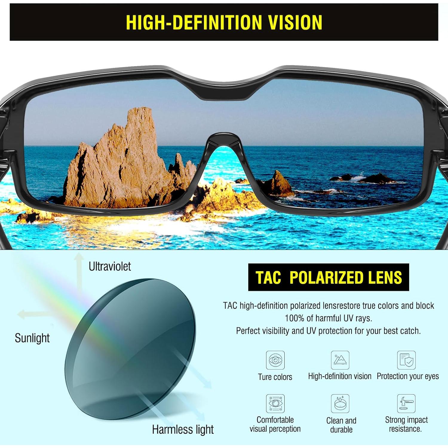 Gafas de sol polarizadas DUCO para hombres y mujeres - Ajuste deportivo