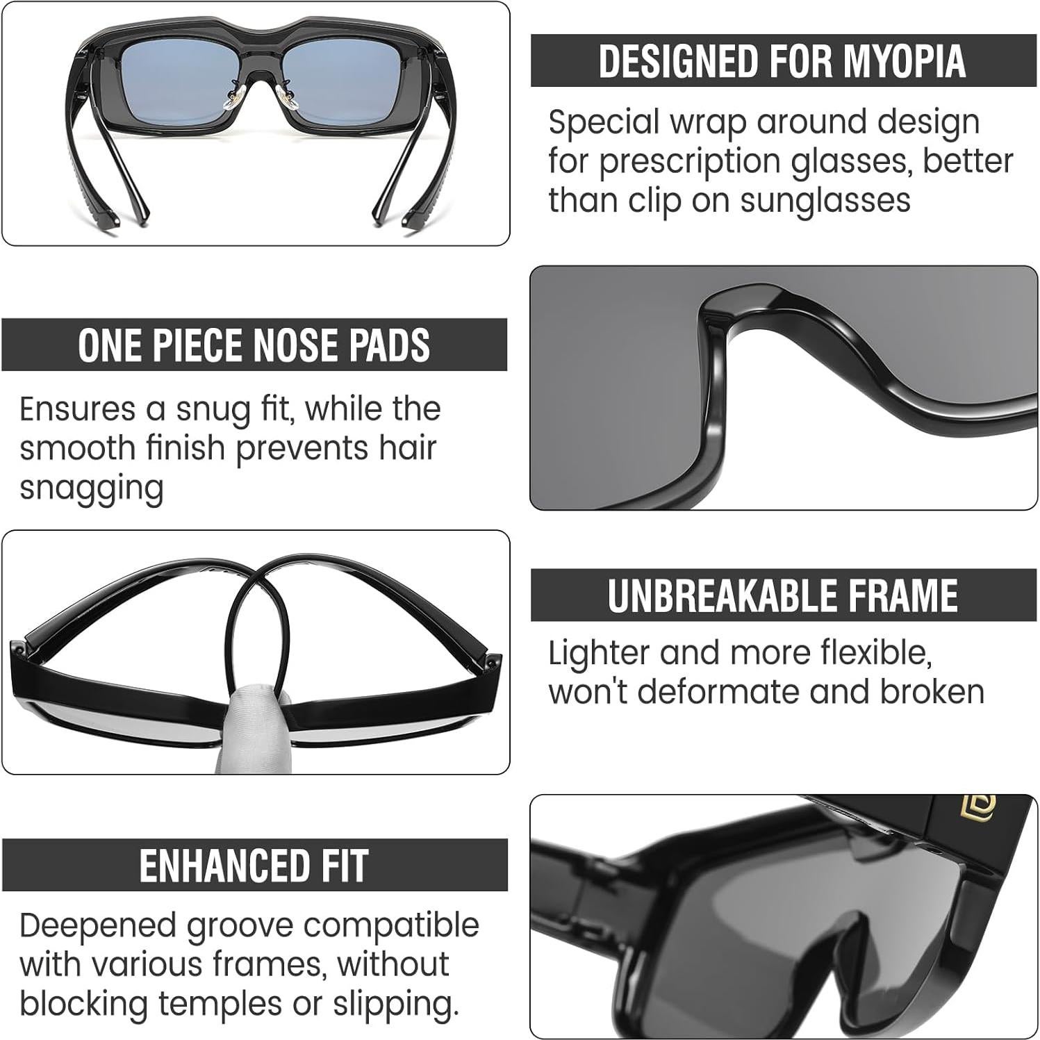 Gafas de sol polarizadas DUCO para hombres y mujeres - Ajuste deportivo