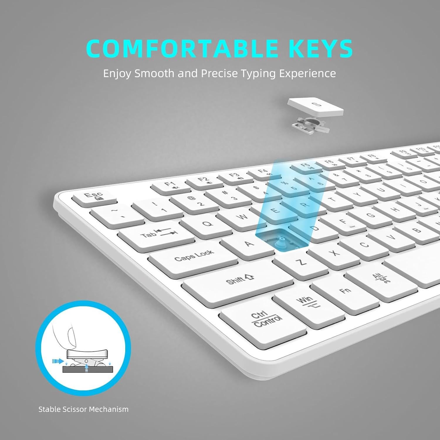 Teclado Inalámbrico BFRIENDit RF1430 - Teclas Silenciosas