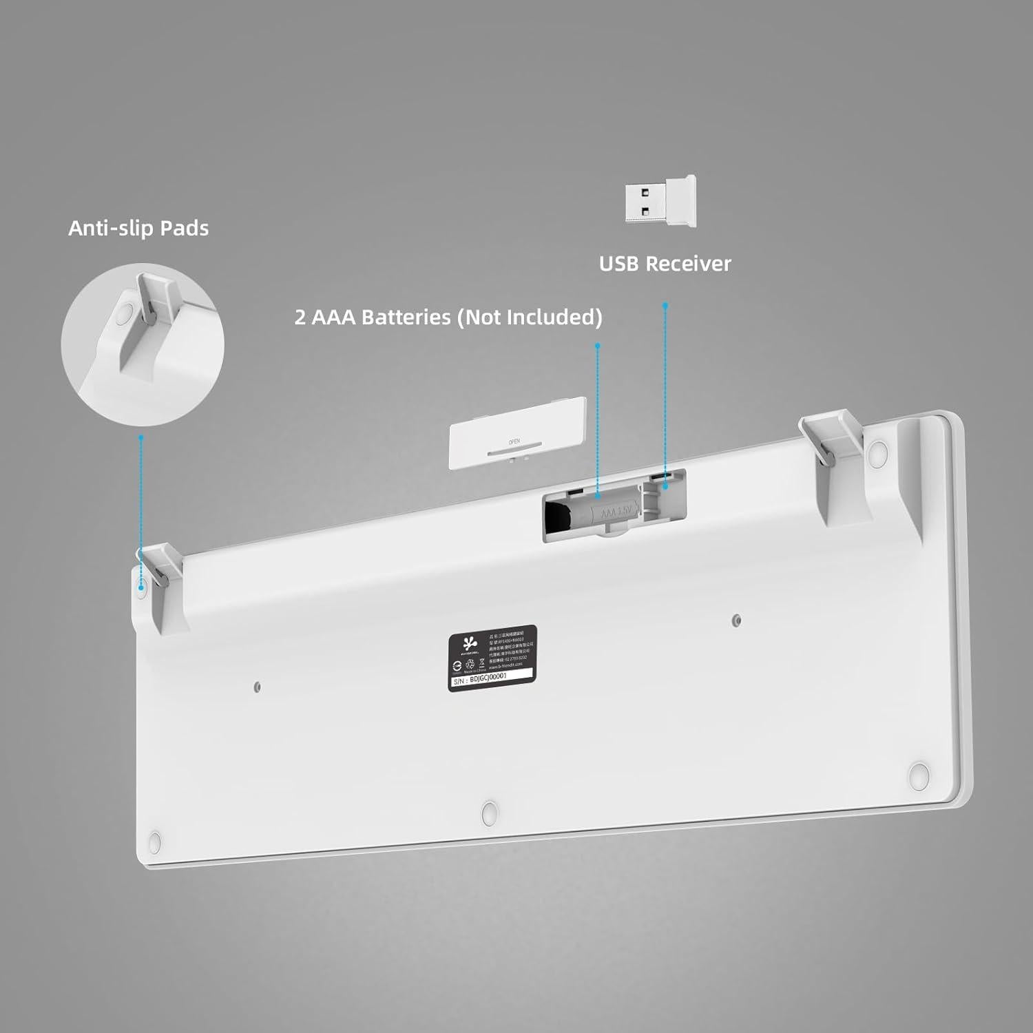 Teclado Inalámbrico BFRIENDit RF1430 - Teclas Silenciosas