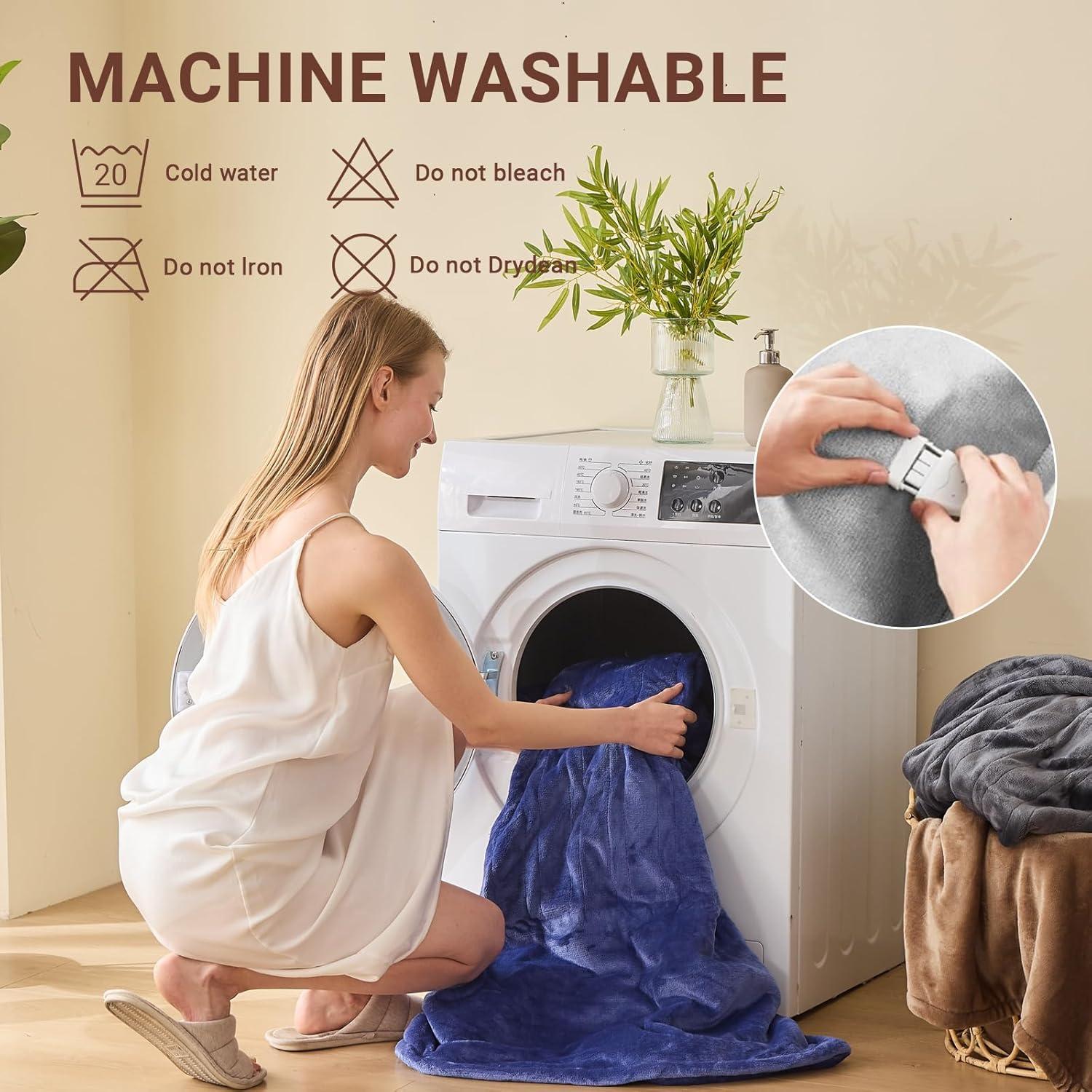 Manta Eléctrica Calefaccionada DANENOSA 127x152cm Azul Suave