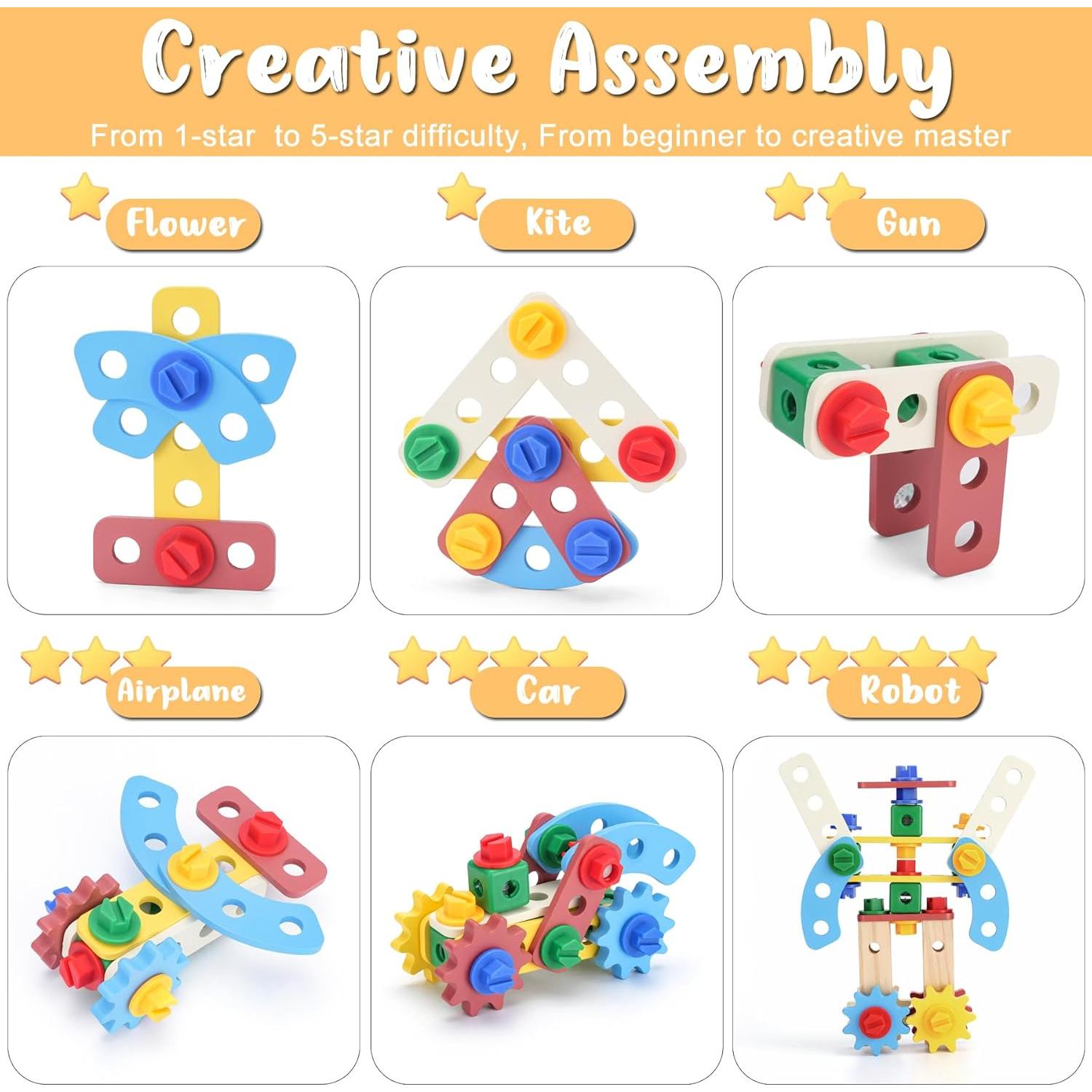 Banco de Herramientas de Madera REXBETI para Niños 3-5 Años