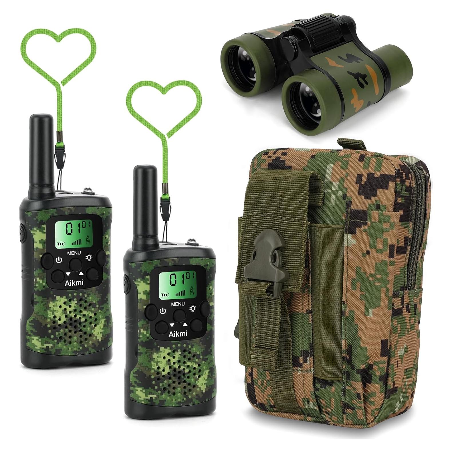 Walkie Talkies Aikmi para Niños 2 Vías 22 Canales Verde