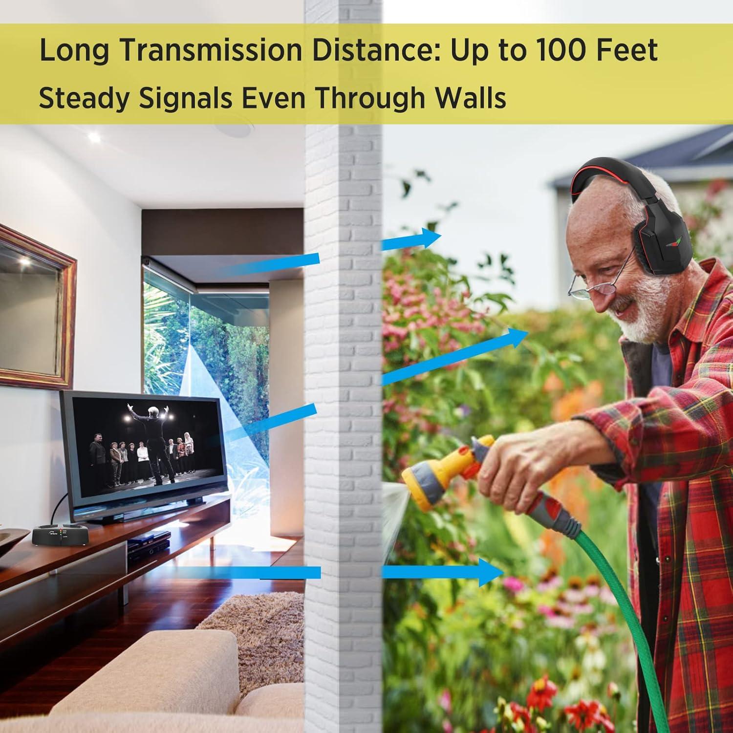 Auriculares Inalámbricos WallarGe para TV con Base RF 20h