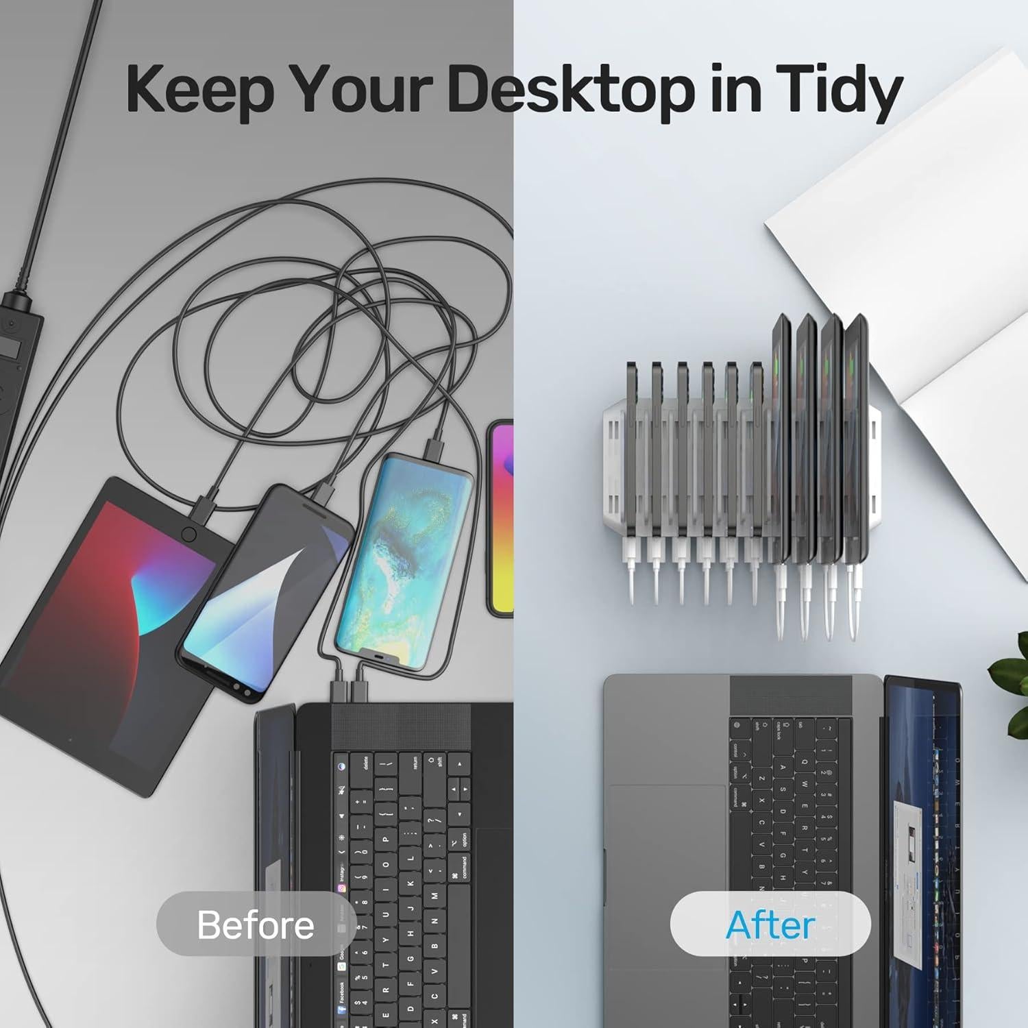 Estación de Carga Unitek 96W 10 Puertos USB Carga Rápida