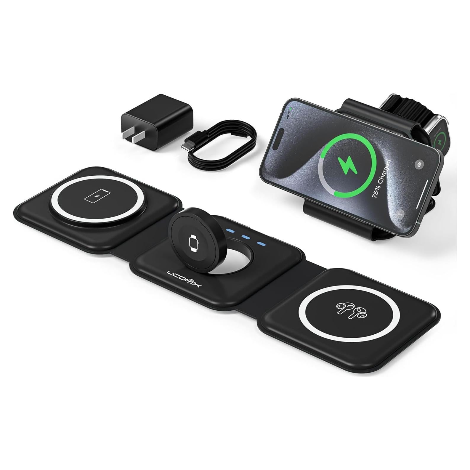 Estación de Carga 3 en 1 UCOMX Inalámbrica para Apple