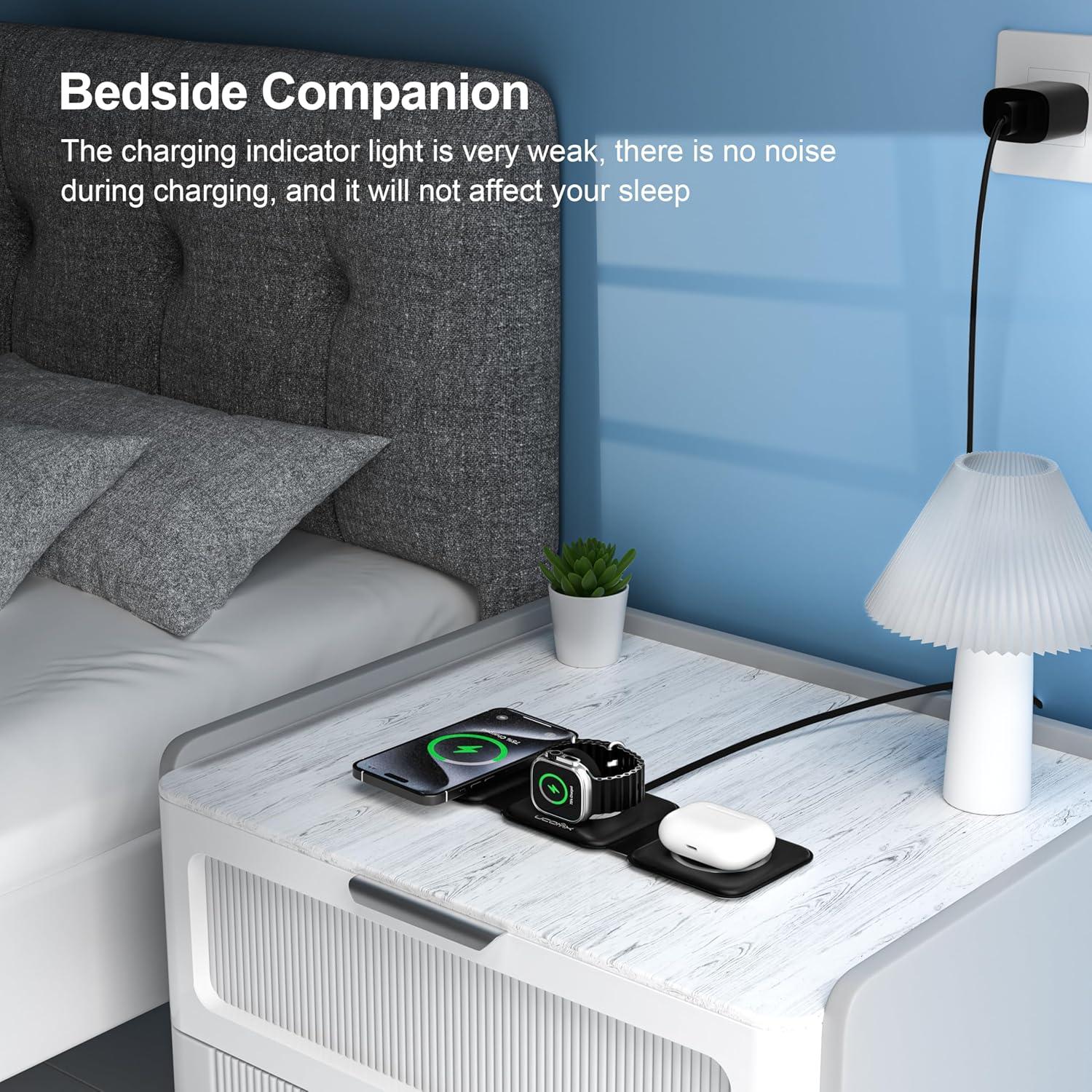 Estación de Carga 3 en 1 UCOMX Inalámbrica para Apple