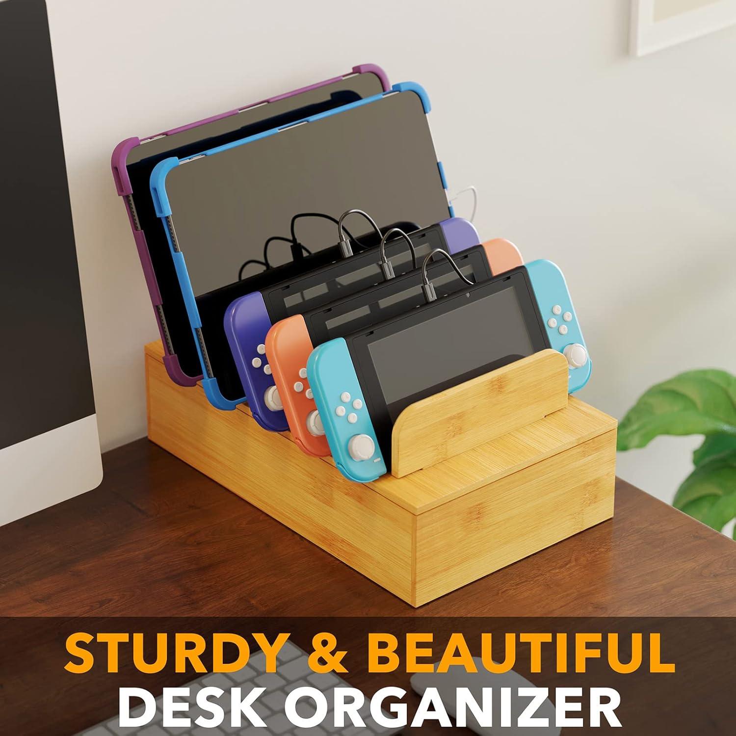 Estación de Carga SpaceAid de Bambú para 5 Dispositivos