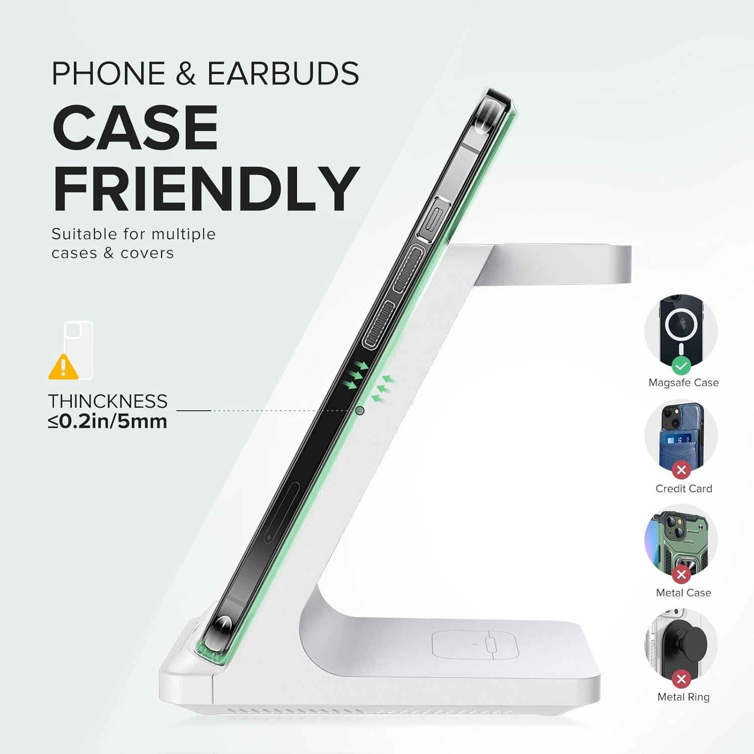 Estación de Carga Inalámbrica 3 en 1 Aukuse para iPhone y Apple Watch