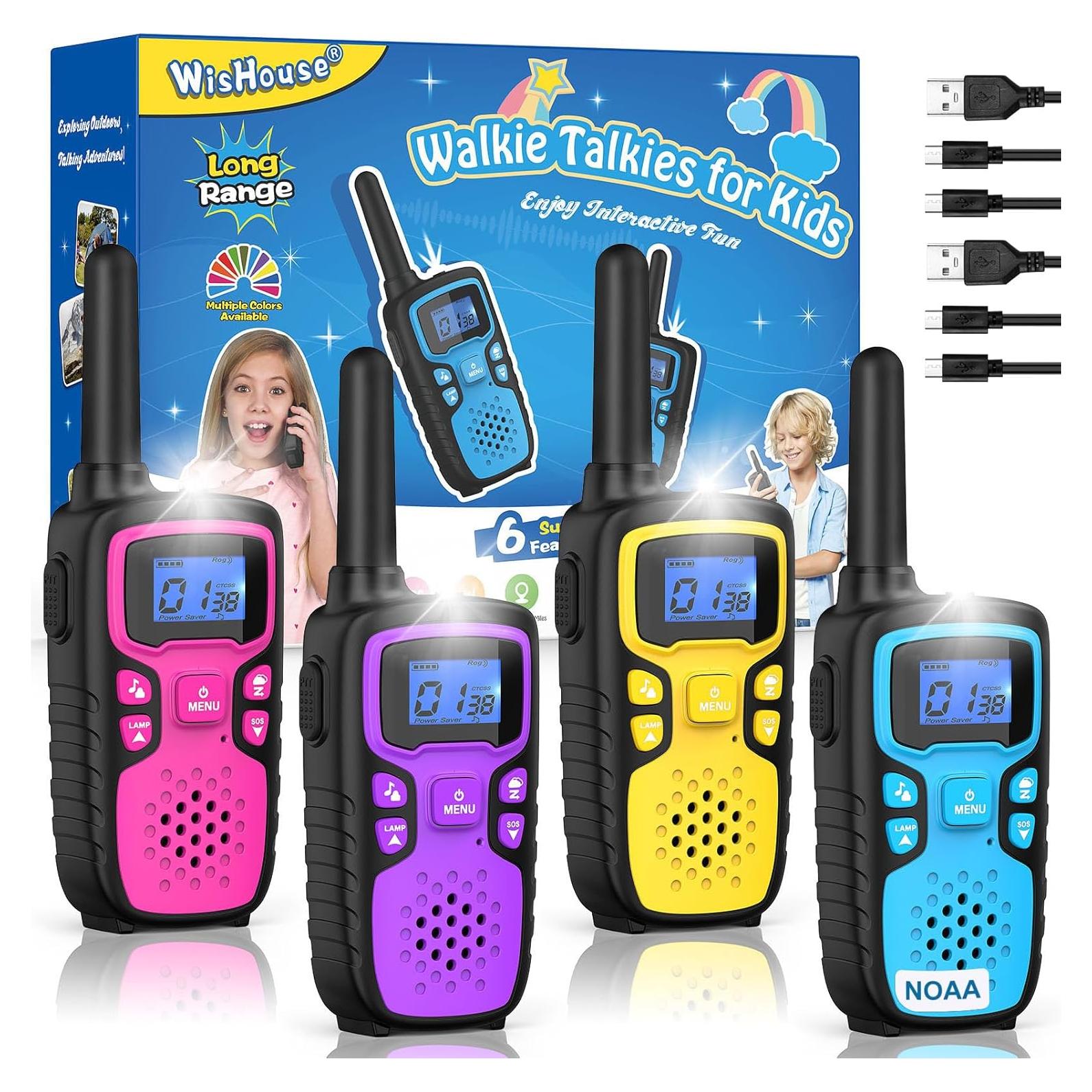 Walkie Talkies WisHouse M9 Recargables para Niños 4 Pzs