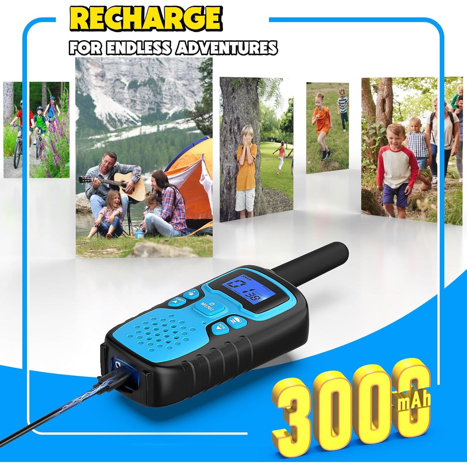 Walkie Talkies WisHouse M9 Recargables para Niños 4 Pzs