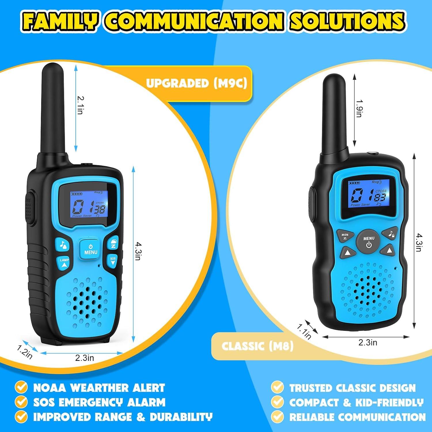 Walkie Talkies WisHouse M9 Recargables para Niños 4 Pzs
