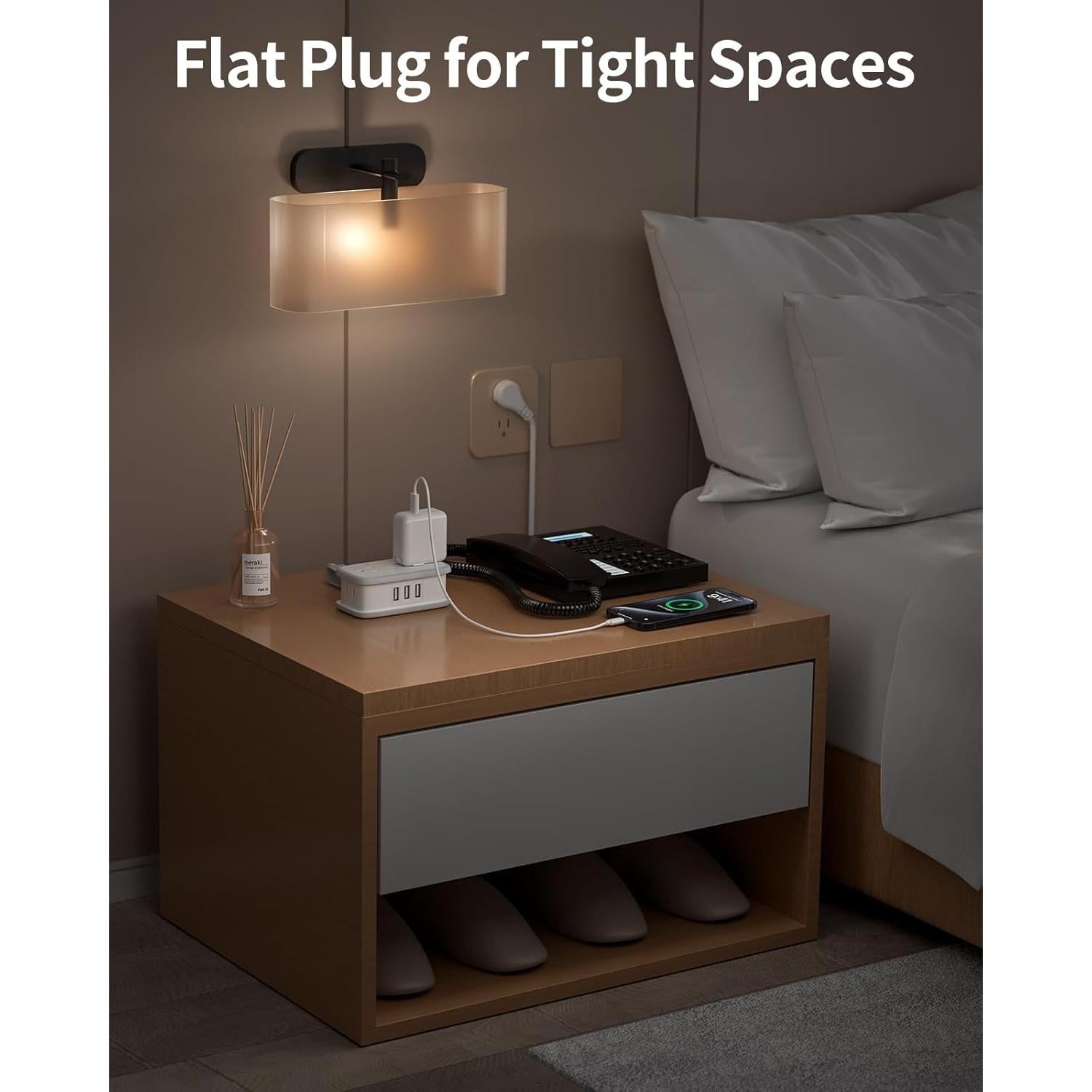 Regleta de Viaje NTONPOWER 4 Salidas 3 USB Compacta