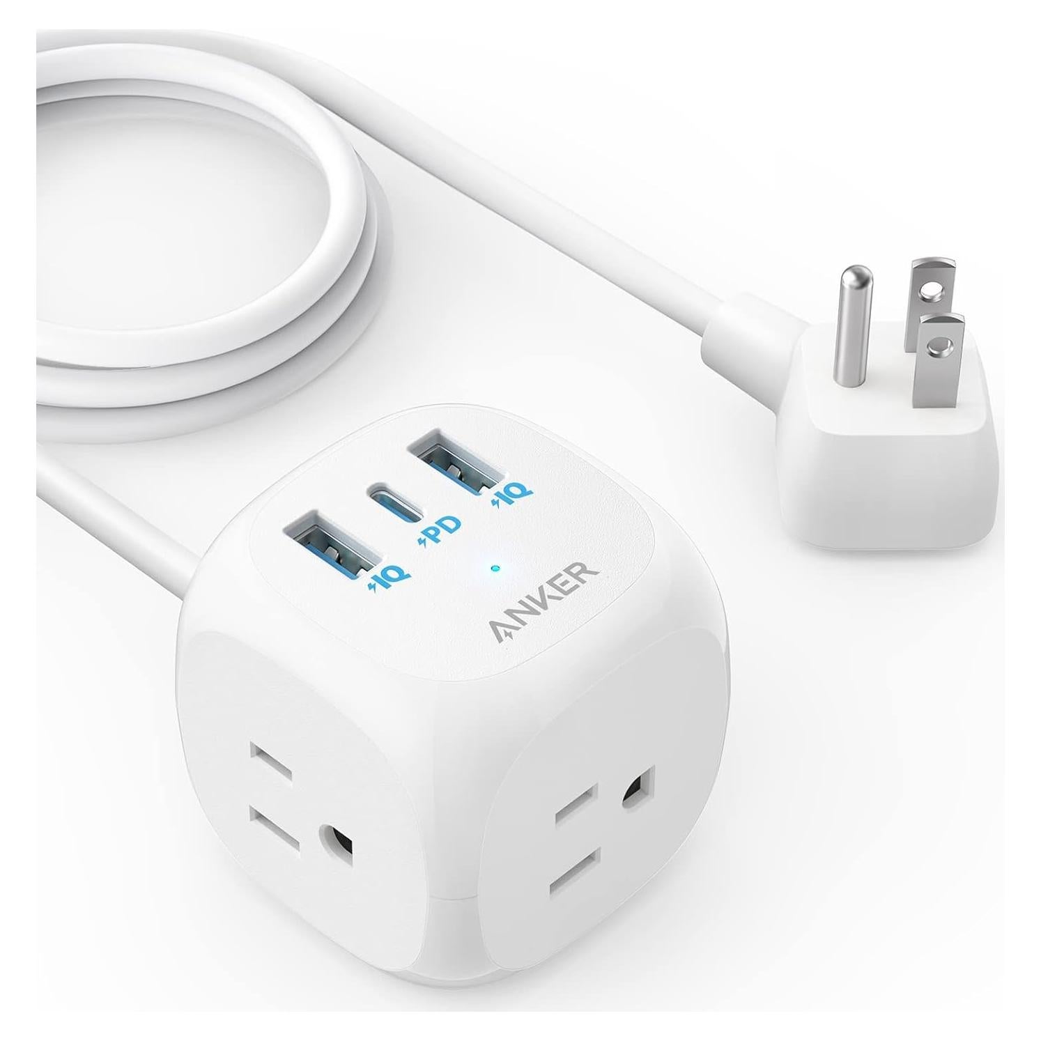 Regleta Anker 321 con 3 Salidas y Carga USB-C 1.52m