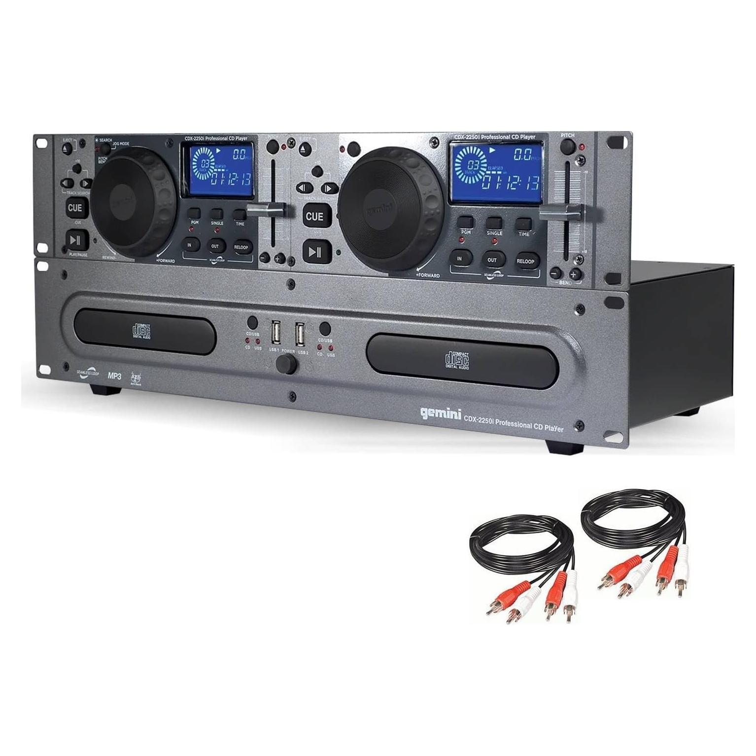 Reproductor de Medios DJ Gemini CDX-2250i Dual CD/USB 4.58kg