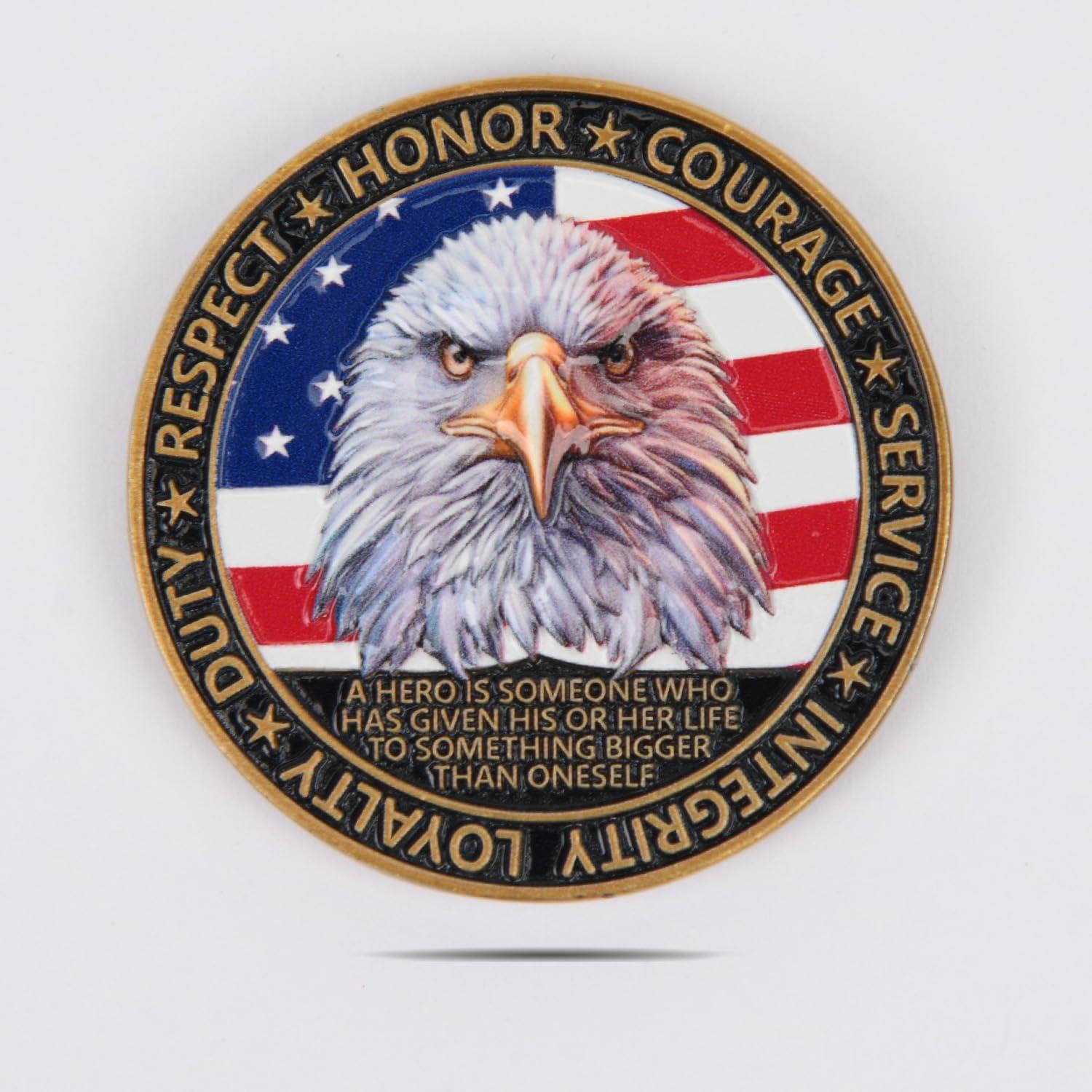 Moneda Conmemorativa Veteranas Americanas 3D 4 cm Zinc