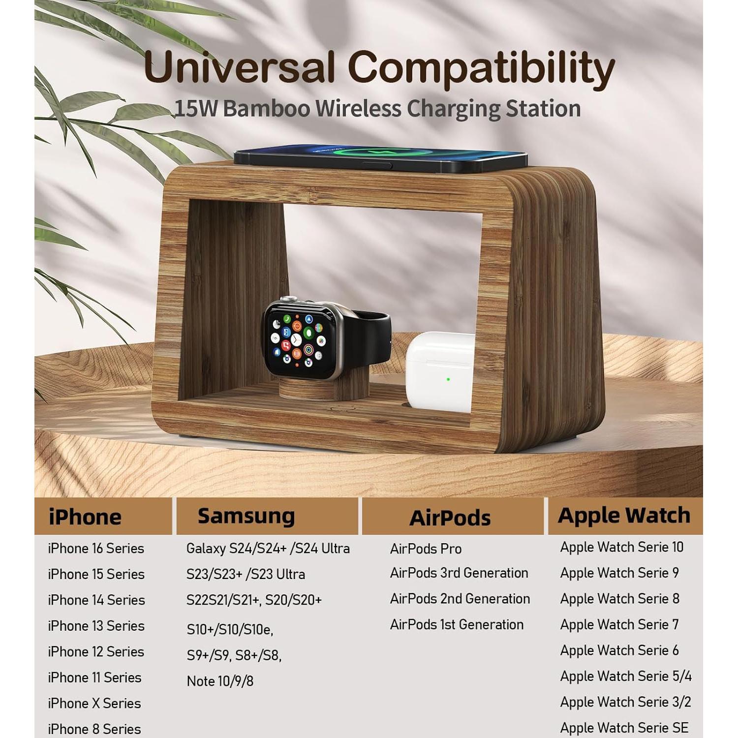 Estación de Carga Inalámbrica 15W Alltripal con Luz LED