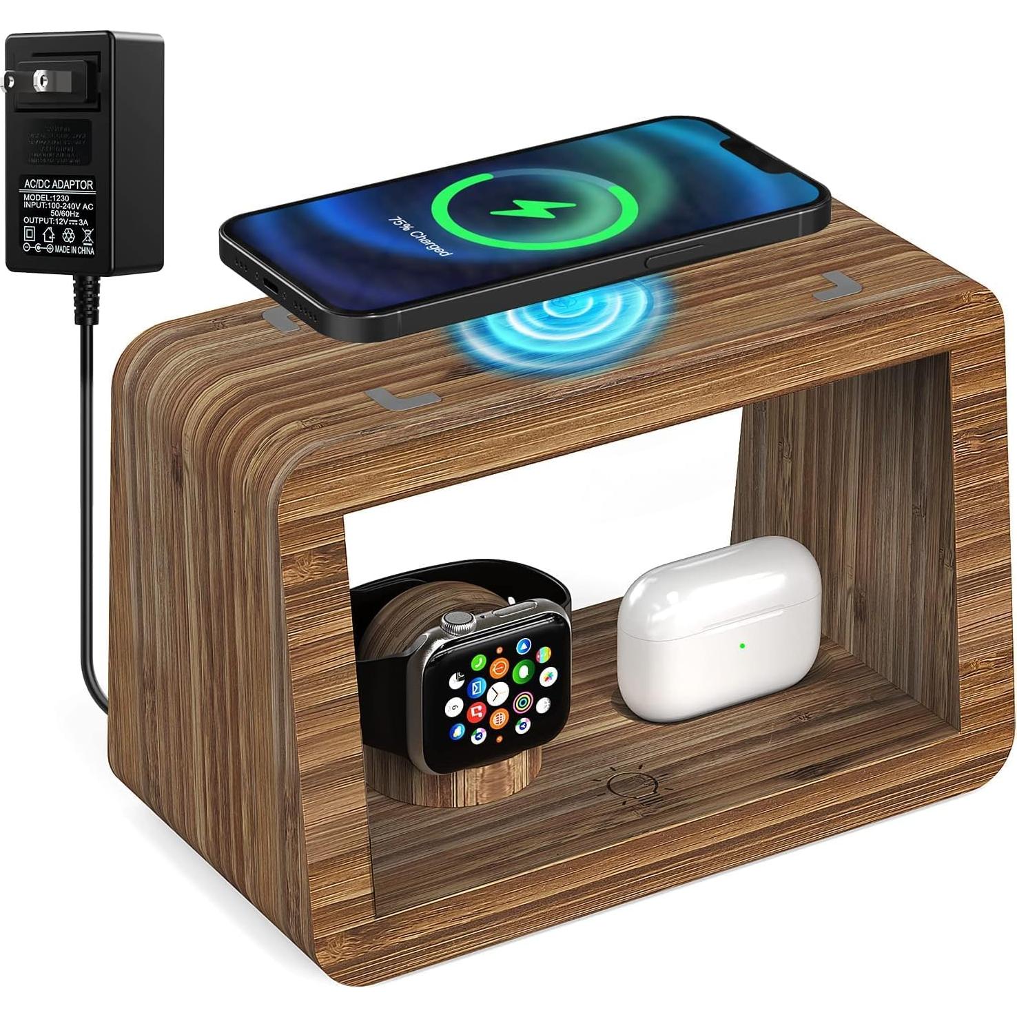 Estación de Carga Inalámbrica 15W Alltripal con Luz LED