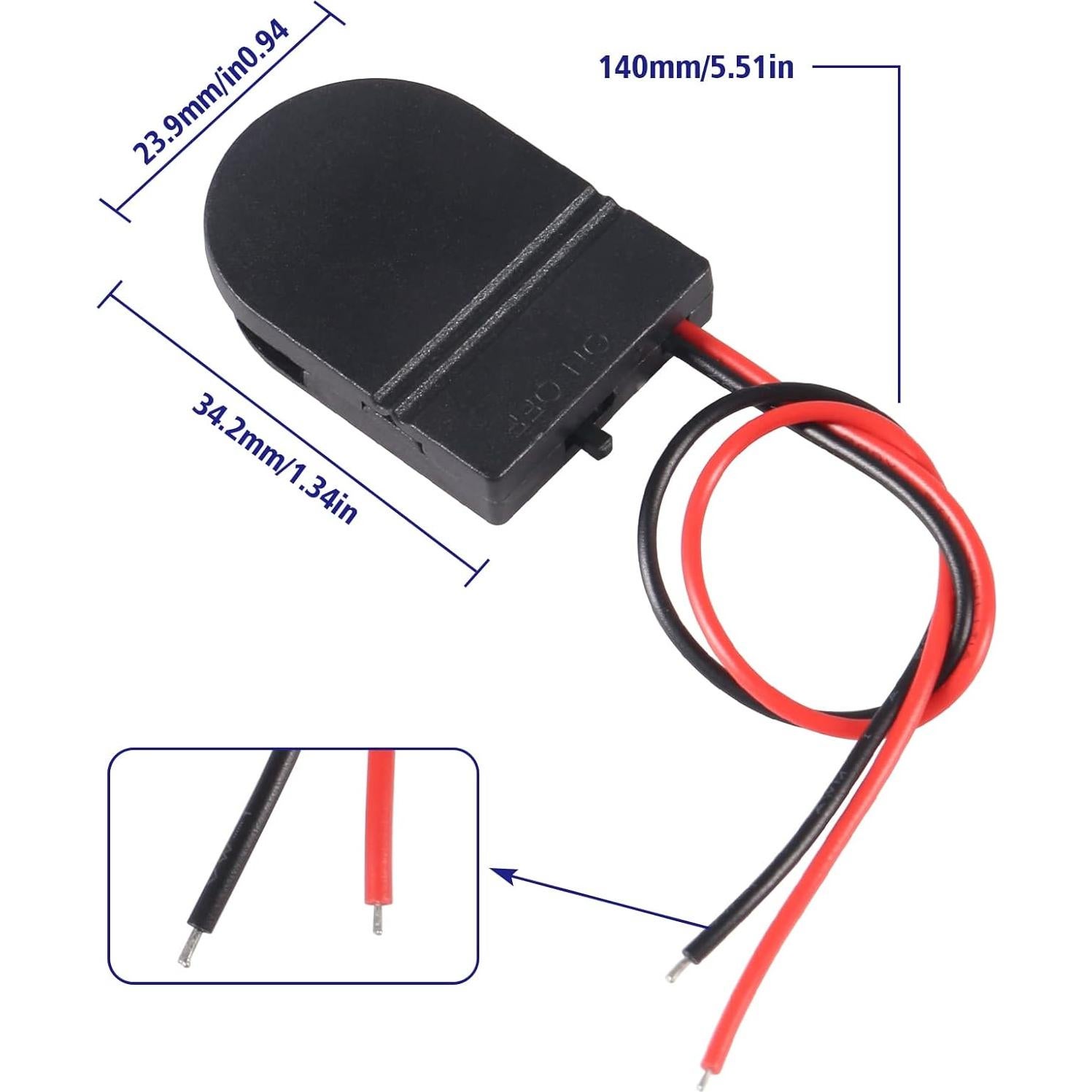 6 Soportes de Batería CR2032 con Interruptor ON/OFF - Coliao
