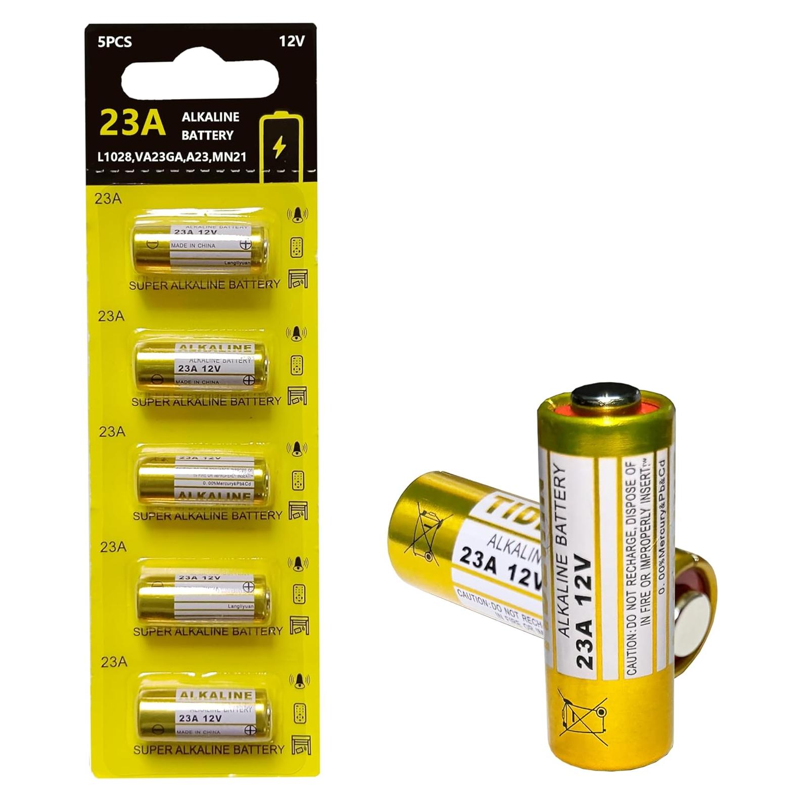 Batería Alcalina 23A 12V Kunying - Paquete de 5 Unidades