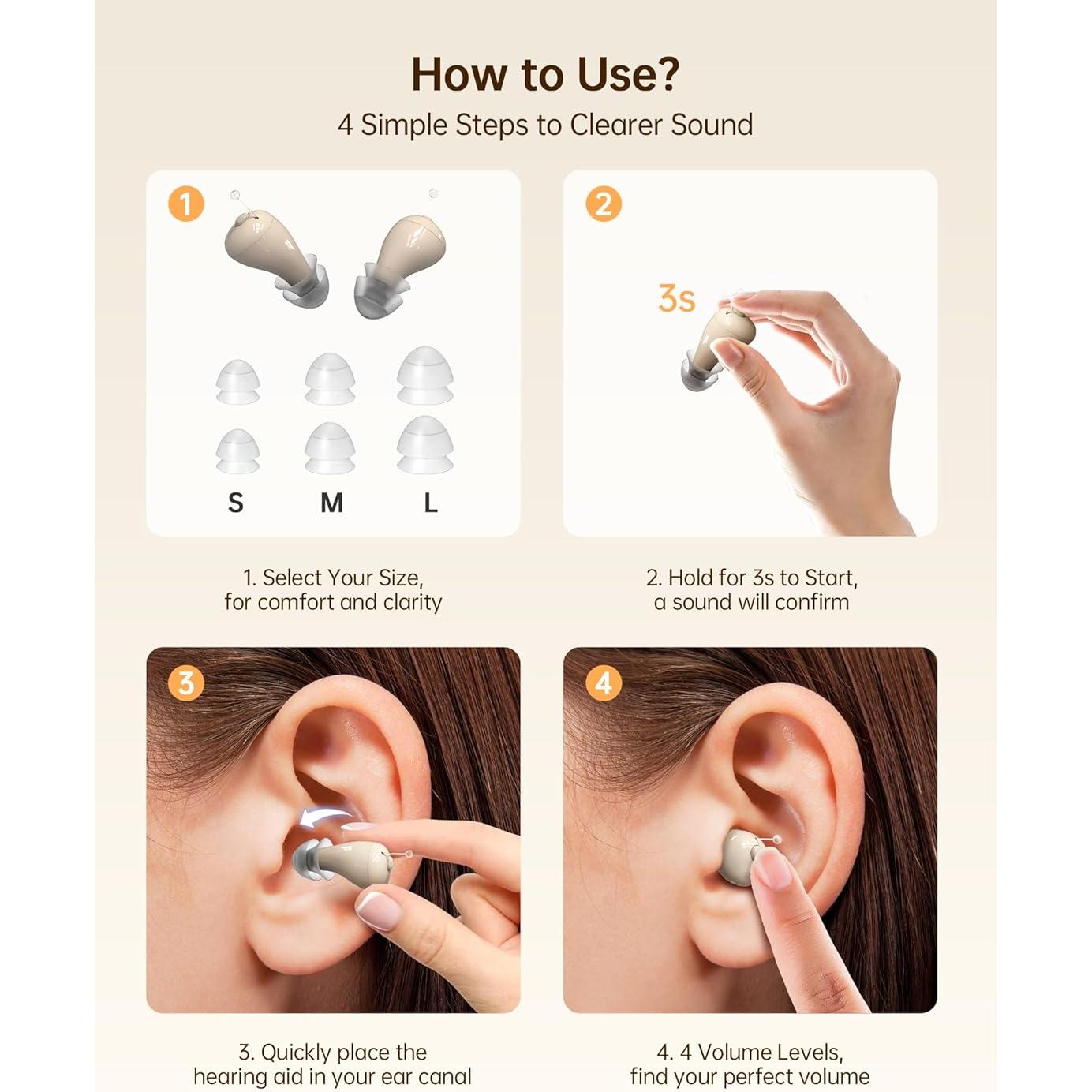 Ayudas Auditivas Recargables BIGPROT Mini Invisibles 100h