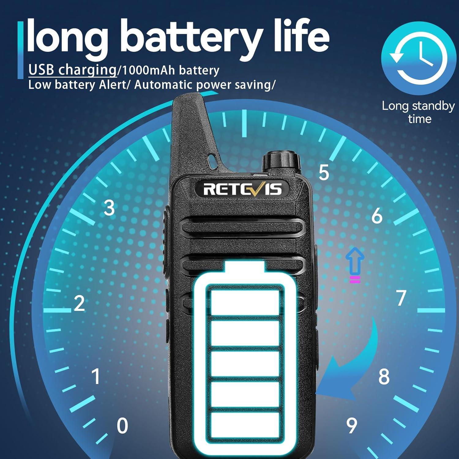 Walkie Talkies Retevis RT22 Recargables 6 Paquete Manos Libres