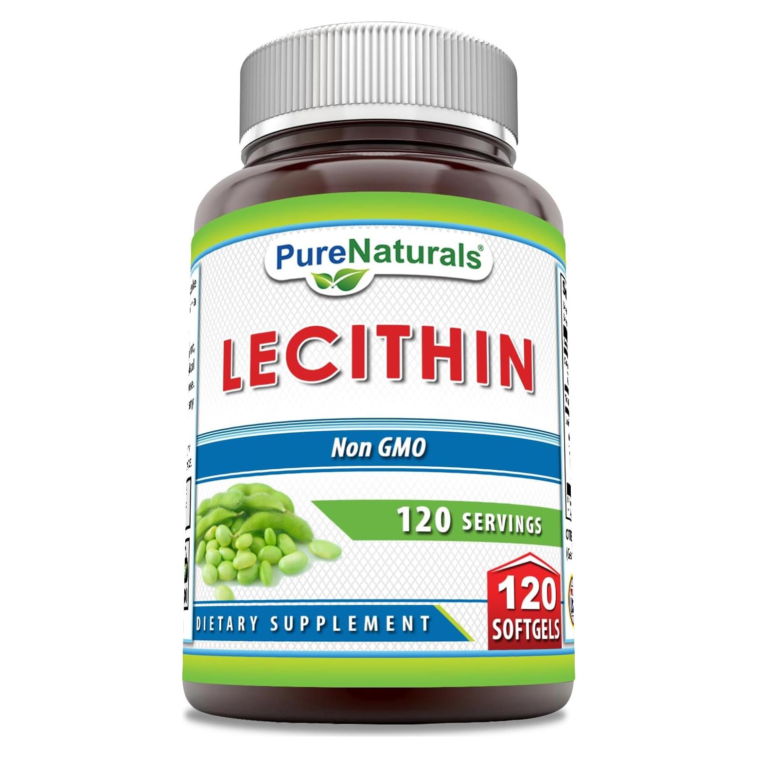 Suplemento de Lecitina Pure Naturals 1200 mg 120 Softgels