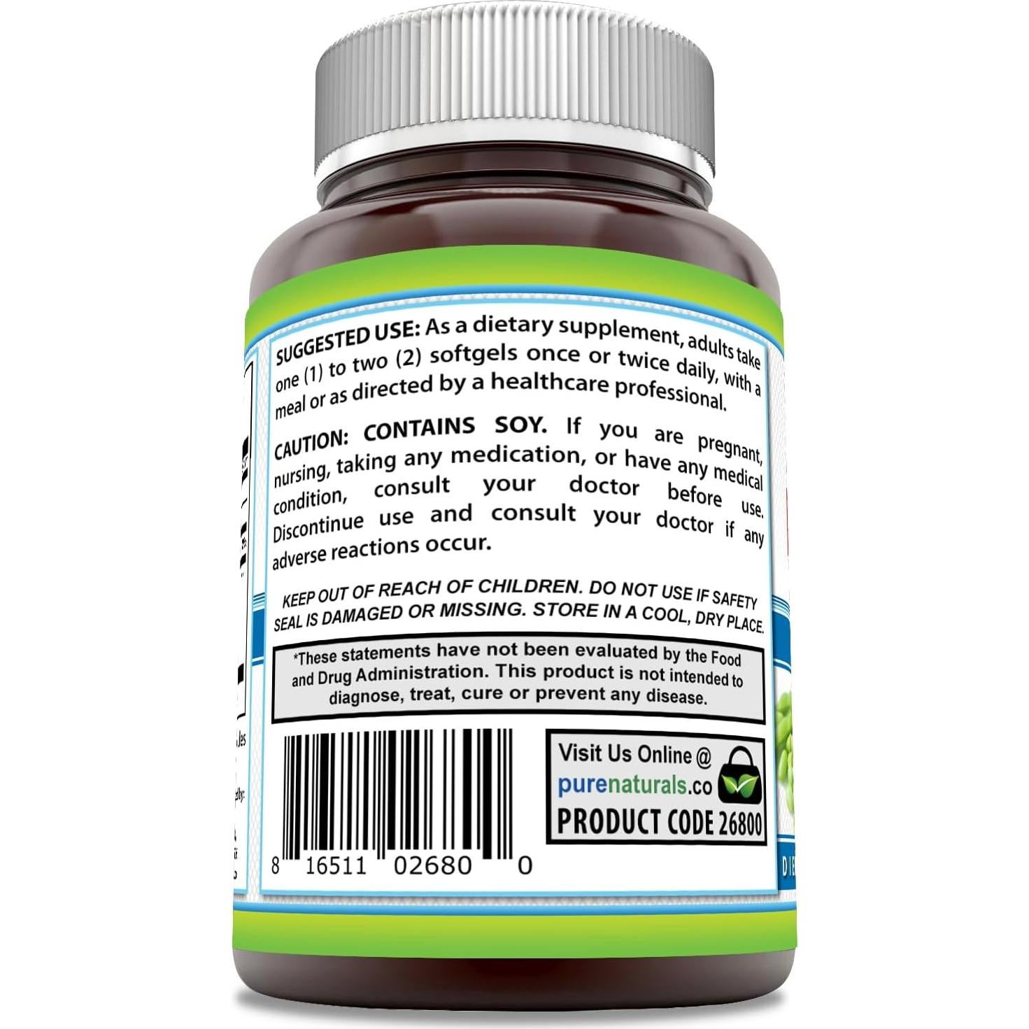 Suplemento de Lecitina Pure Naturals 1200 mg 120 Softgels
