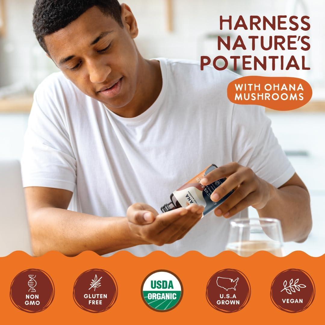 Suplemento Orgánico de Hongos Agaricus Blazei Ohana 90 Cápsulas