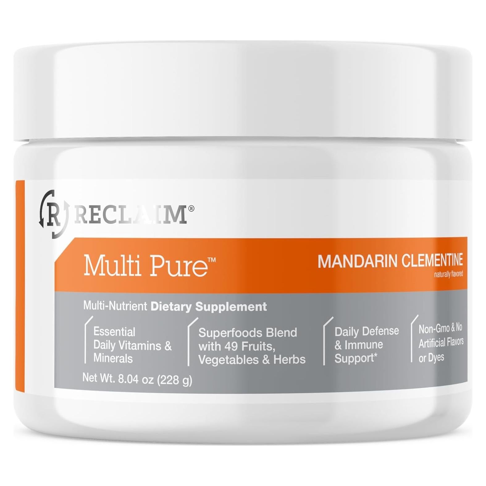 Reclaim Multi Pure Polvo Superalimento Mandarina 30 Porciones