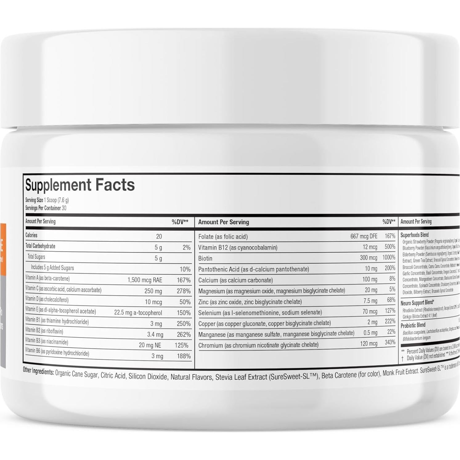 Reclaim Multi Pure Polvo Superalimento Mandarina 30 Porciones