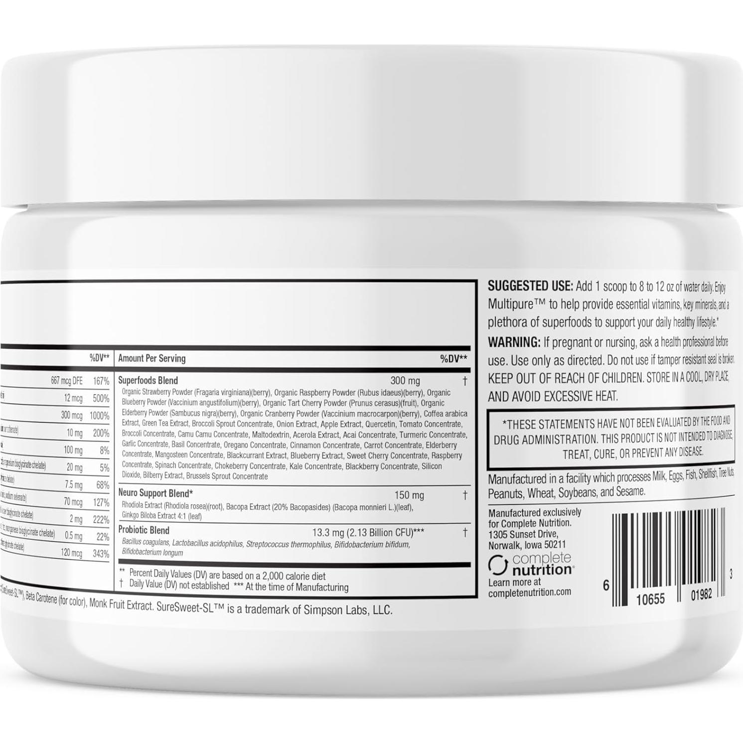 Reclaim Multi Pure Polvo Superalimento Mandarina 30 Porciones