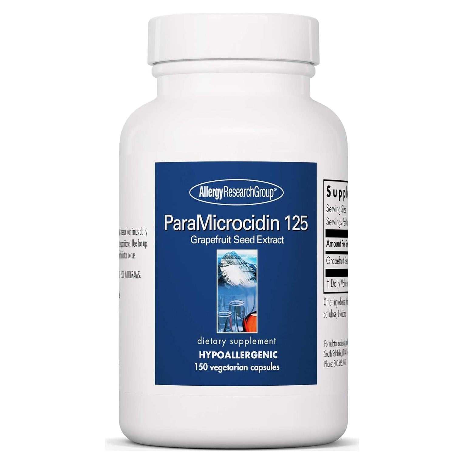 Suplemento Microcidin 125mg Allergy Research Group - 150 Cápsulas Vegetarianas