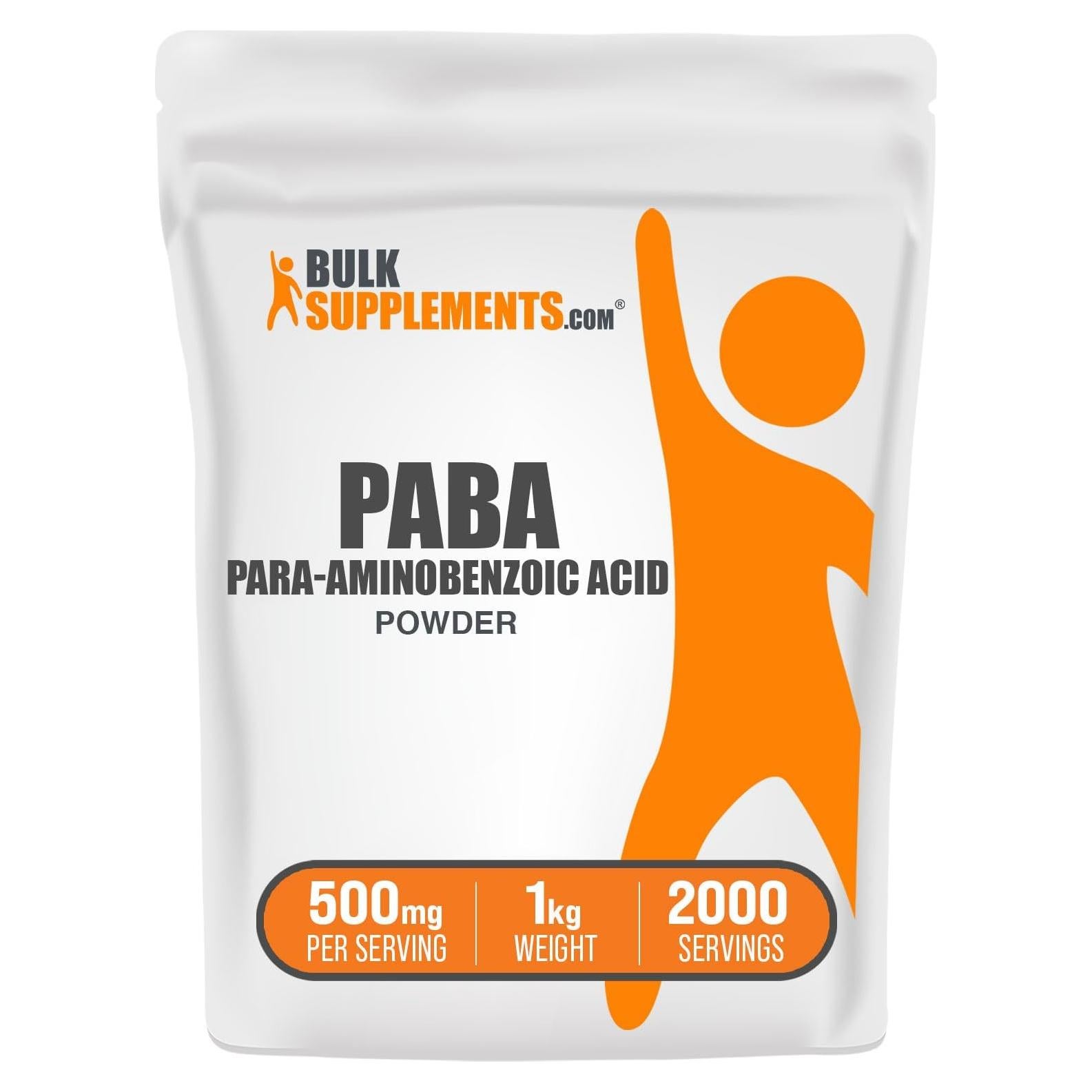 Polvo de PABA BulkSupplements 500mg - Suplemento Vegano 1kg
