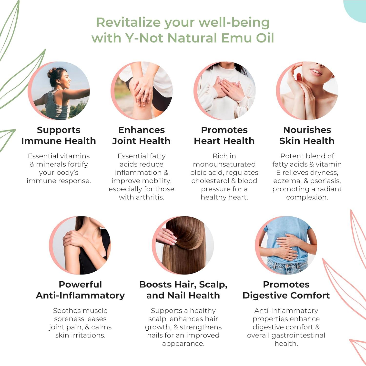 Cápsulas de Aceite de Emú Y-Not Natural 1000mg 100 Unidades