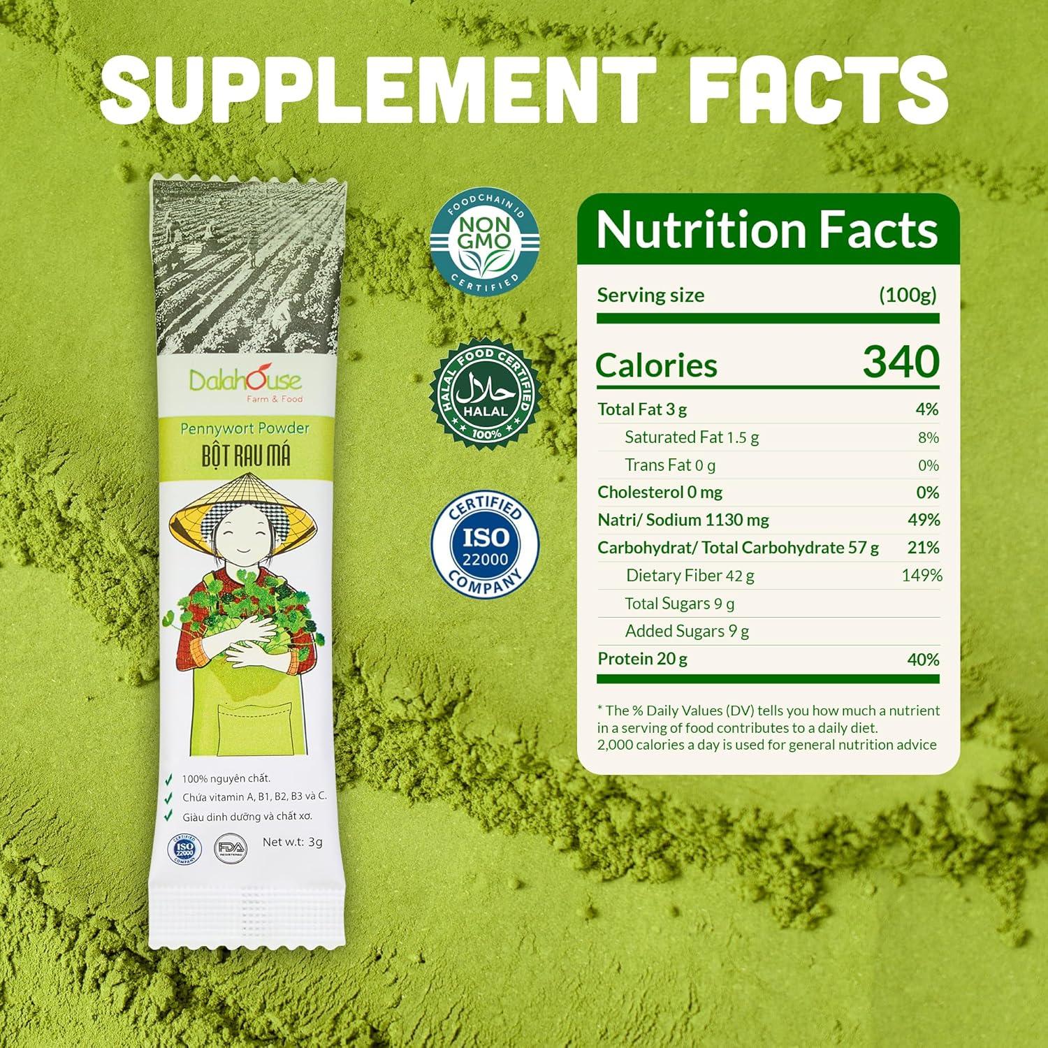 Polvo de Centella Asiática Liofilizado Dalahouse 120 g - Suplemento Natural