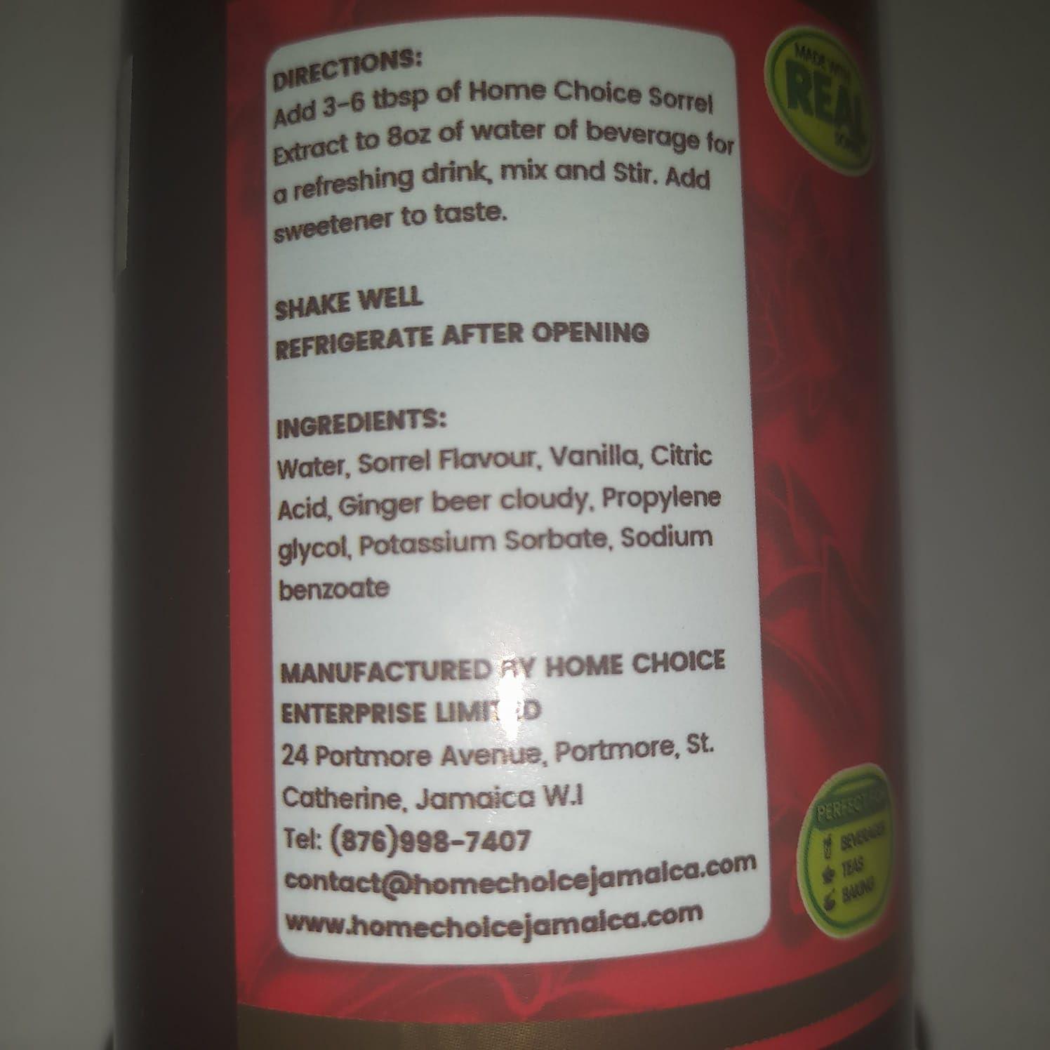 Extracto de Sorrel Jamaicano Home Choice 2 x 29.57 ml