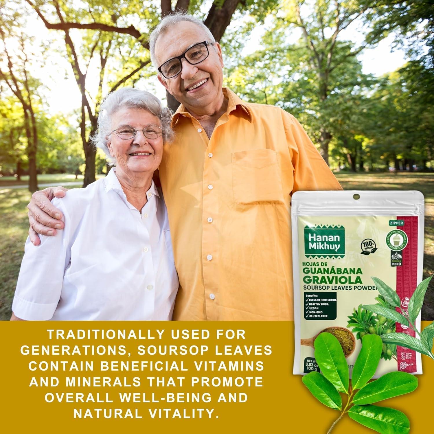 Polvo de Hoja de Guanábana 100g HANAN MIKHUY - Vegano, Sin Gluten