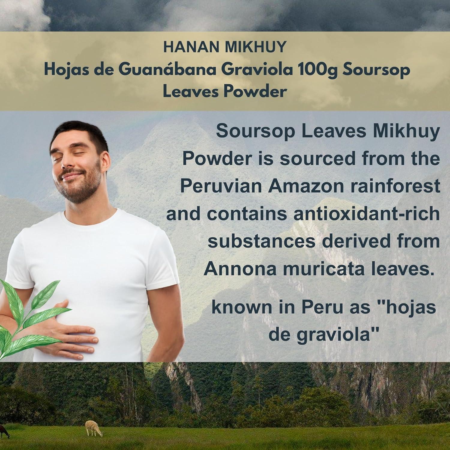 Polvo de Hoja de Guanábana 100g HANAN MIKHUY - Vegano, Sin Gluten