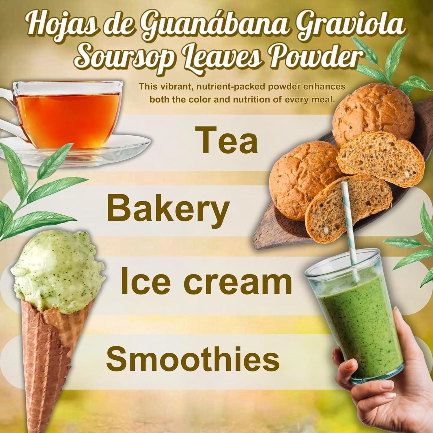 Polvo de Hoja de Guanábana 100g HANAN MIKHUY - Vegano, Sin Gluten