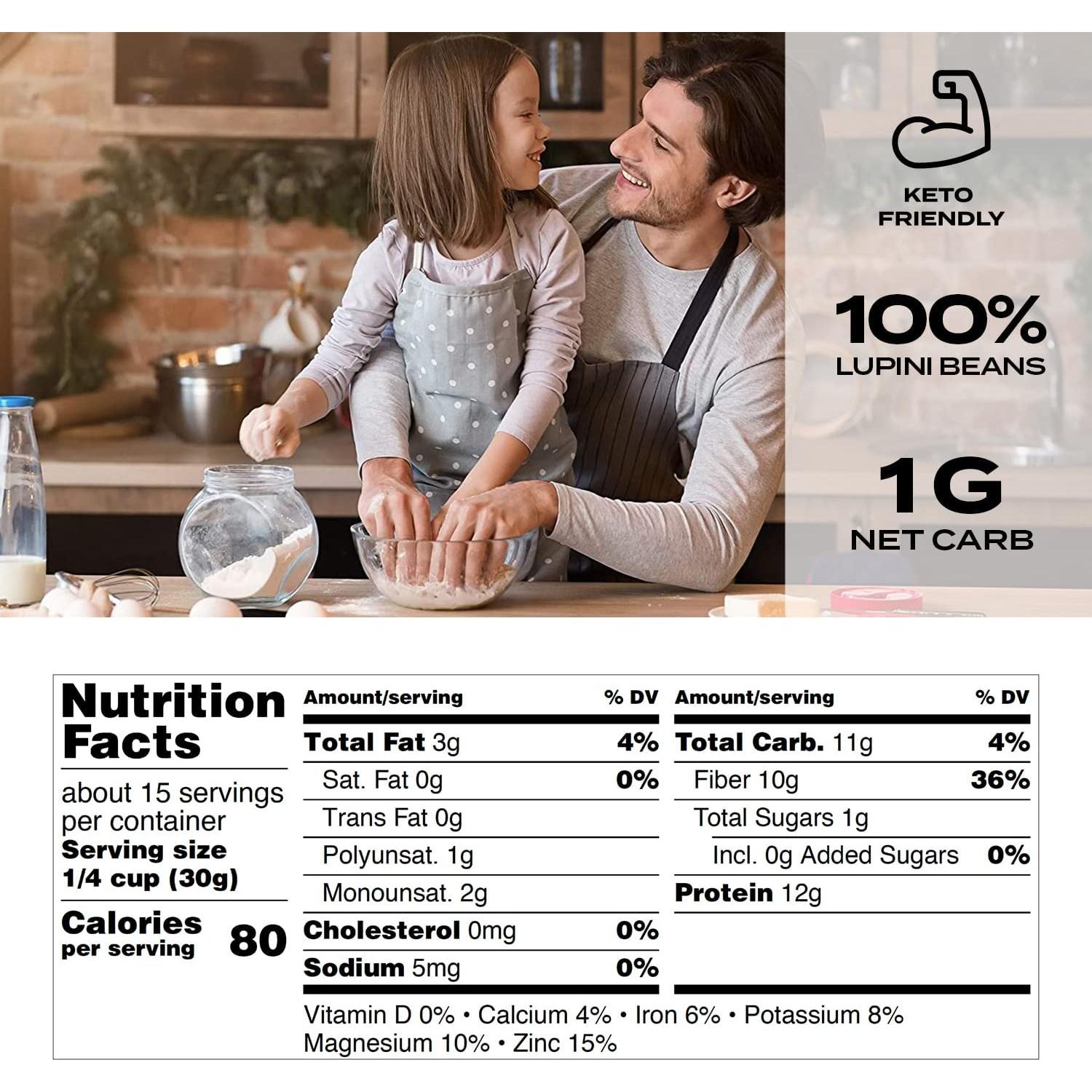 Harina de Lupini Aviate 453.6g - Alta en Proteínas y Fibra