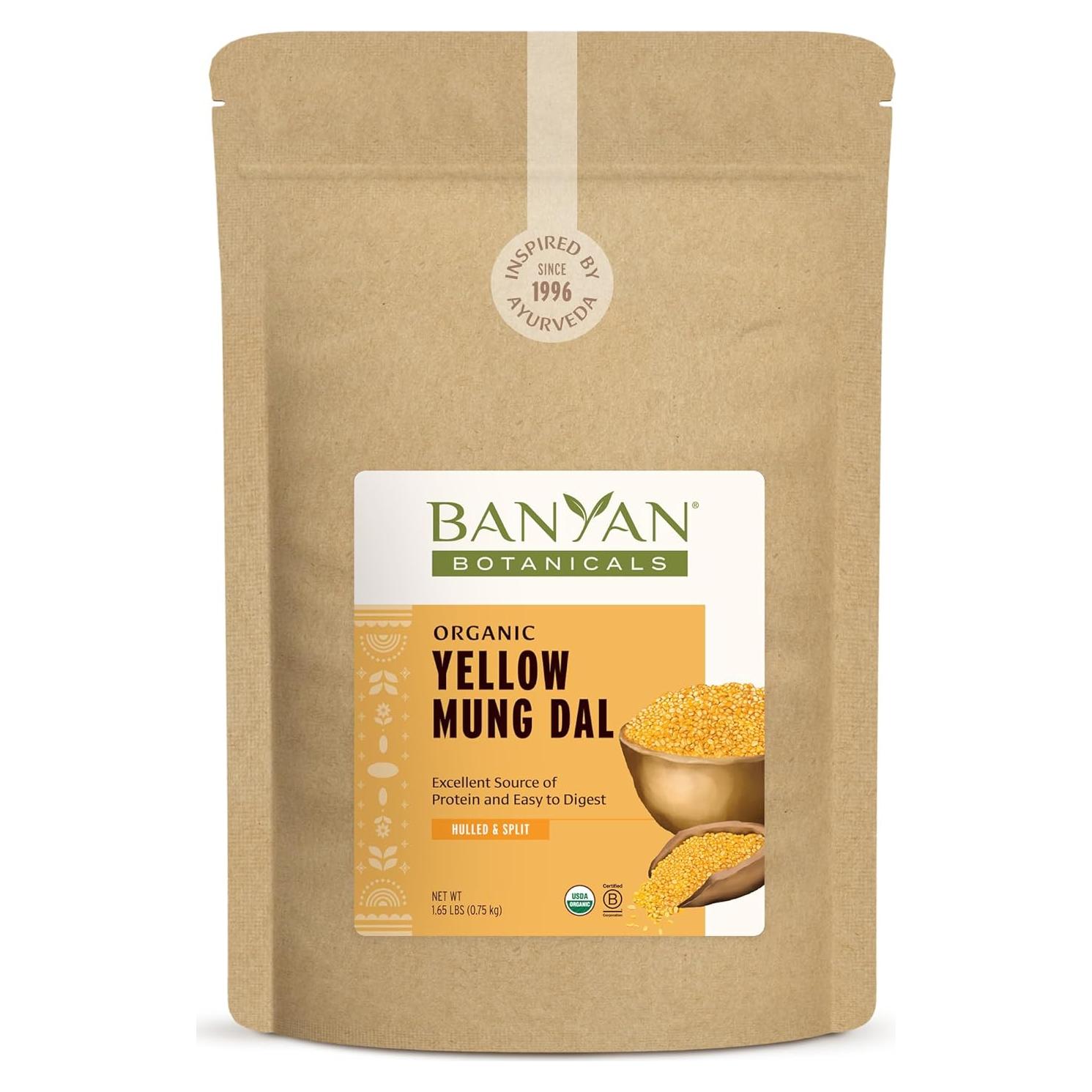 Mung Dal Amarillo Orgánico Banyan Botanicals 750g - Frijoles Mung Divididos