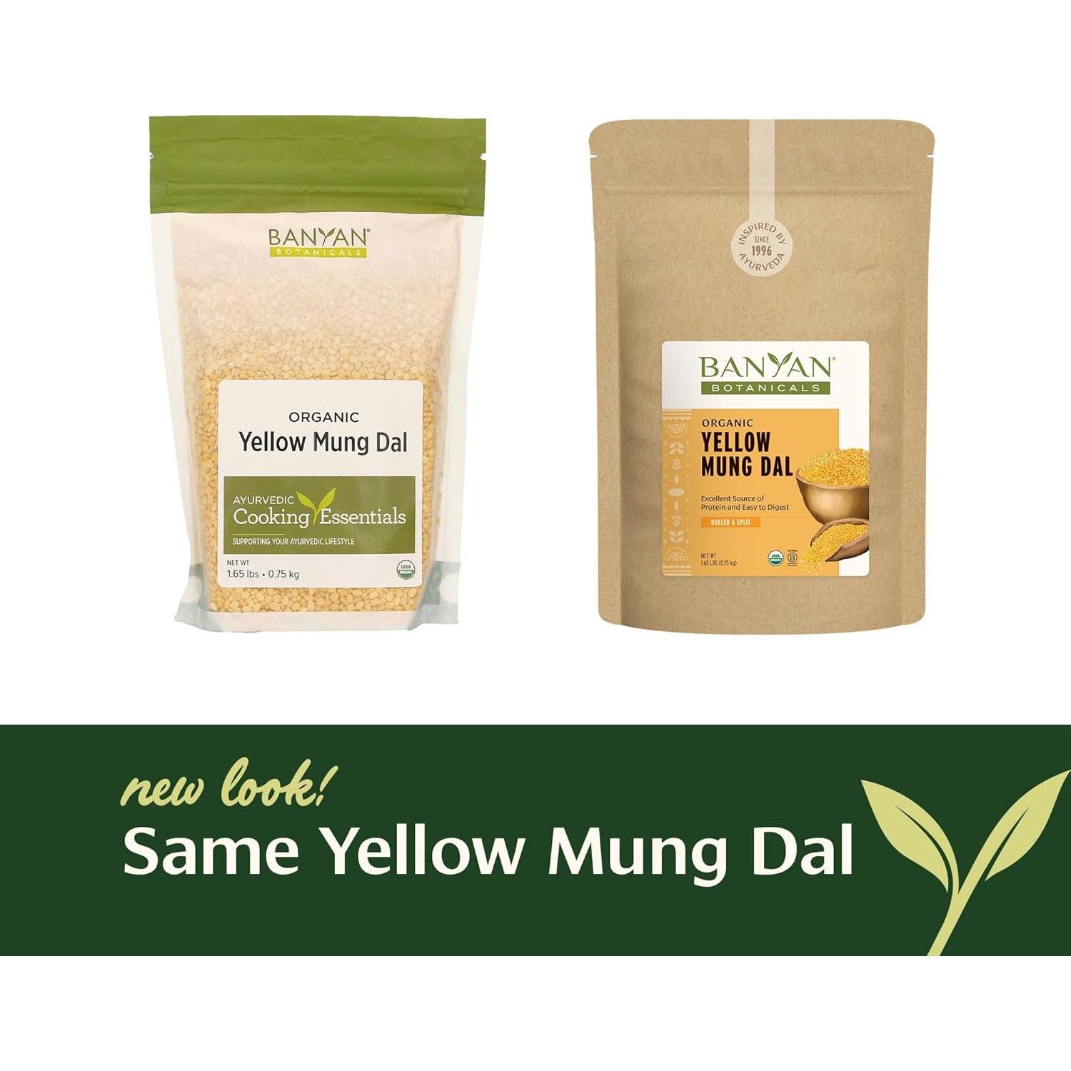 Mung Dal Amarillo Orgánico Banyan Botanicals 750g - Frijoles Mung Divididos