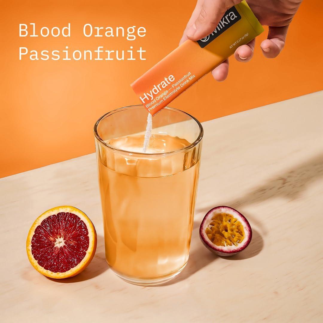 Polvo de Electrolitos Mikra Hydrate 24 Paquetes Naranja Sangre