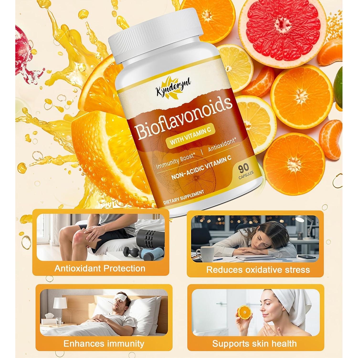 Suplemento de Vitamina C Kynderynl 1000mg 90 Cápsulas Veganas